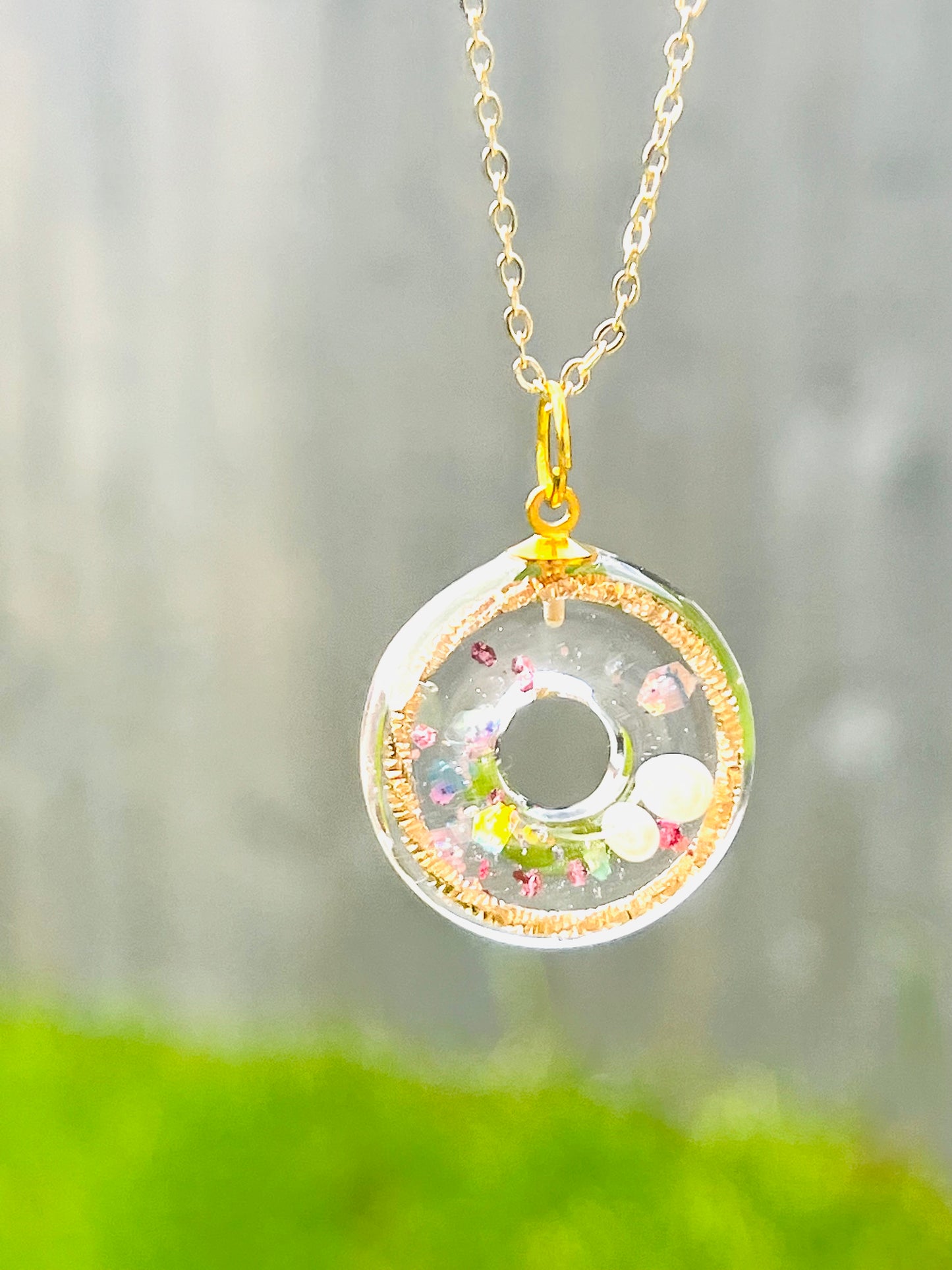 Colourful donuts necklace