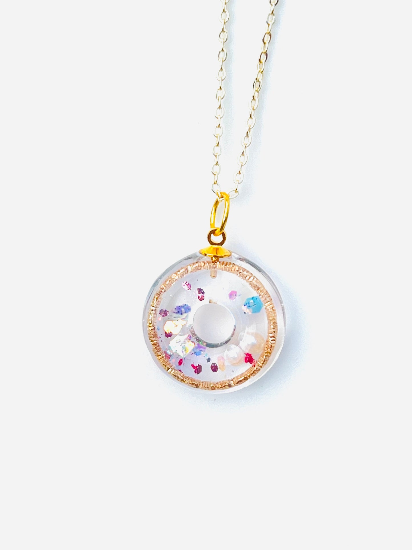 Colourful donuts necklace