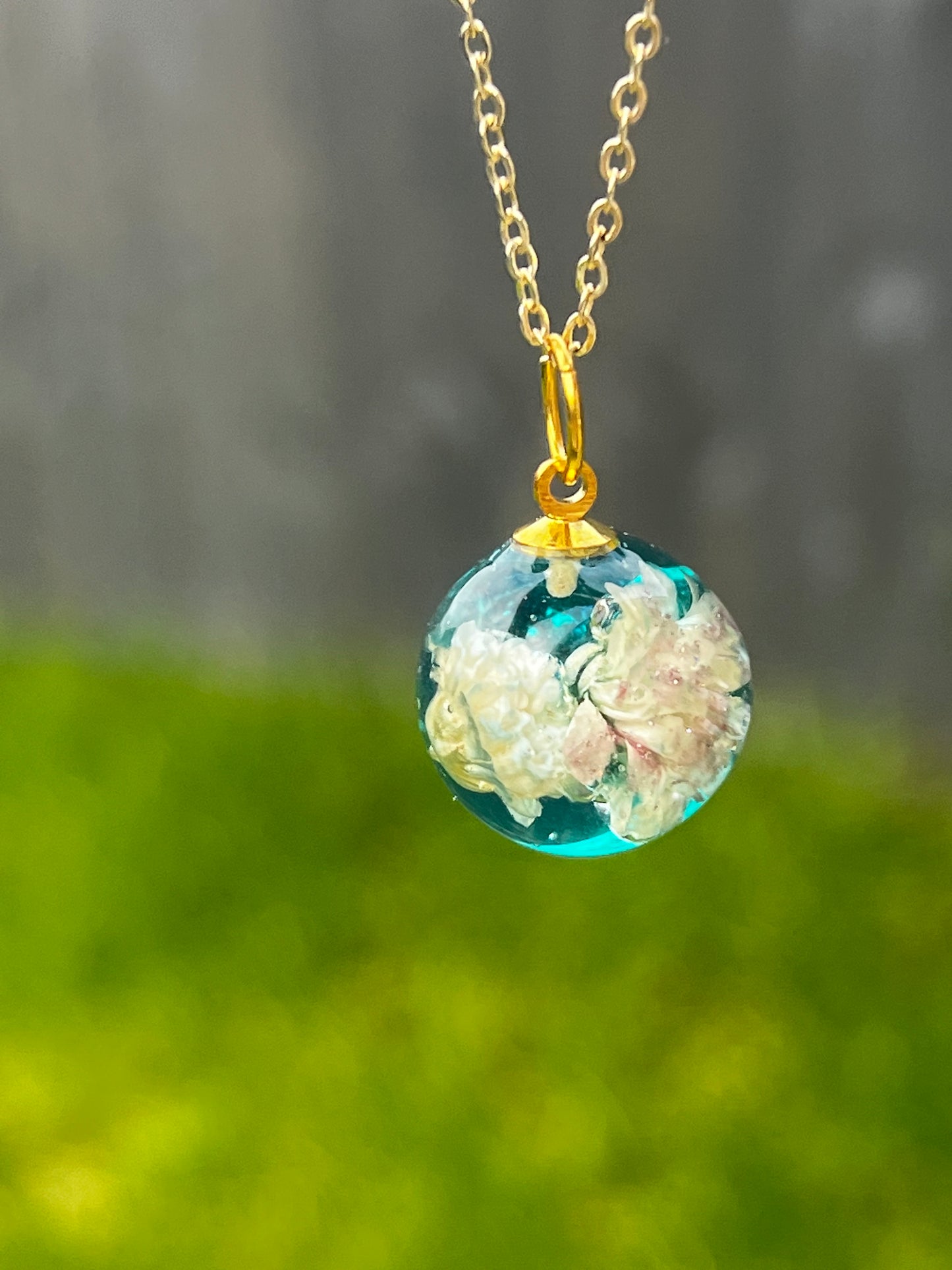 Dry flower in the Green world necklaces