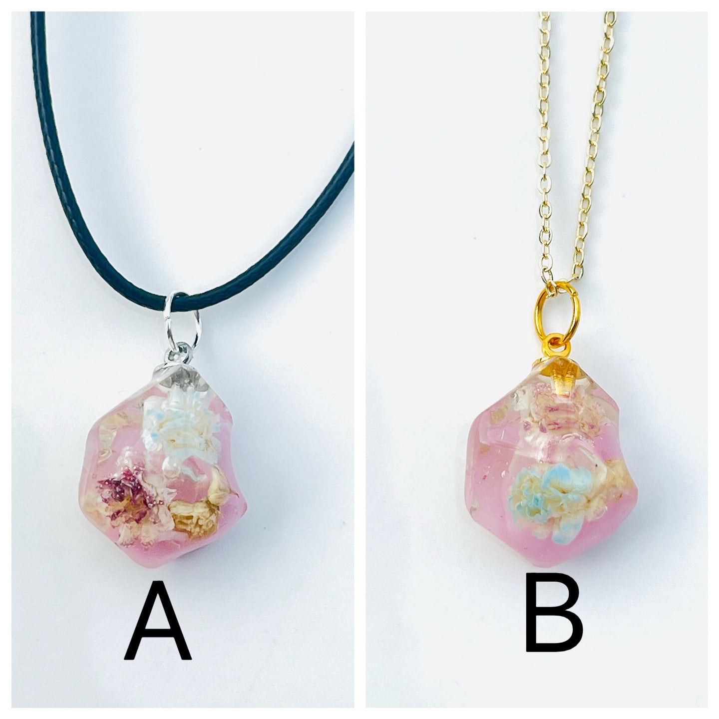 Flower in pink rock necklaces