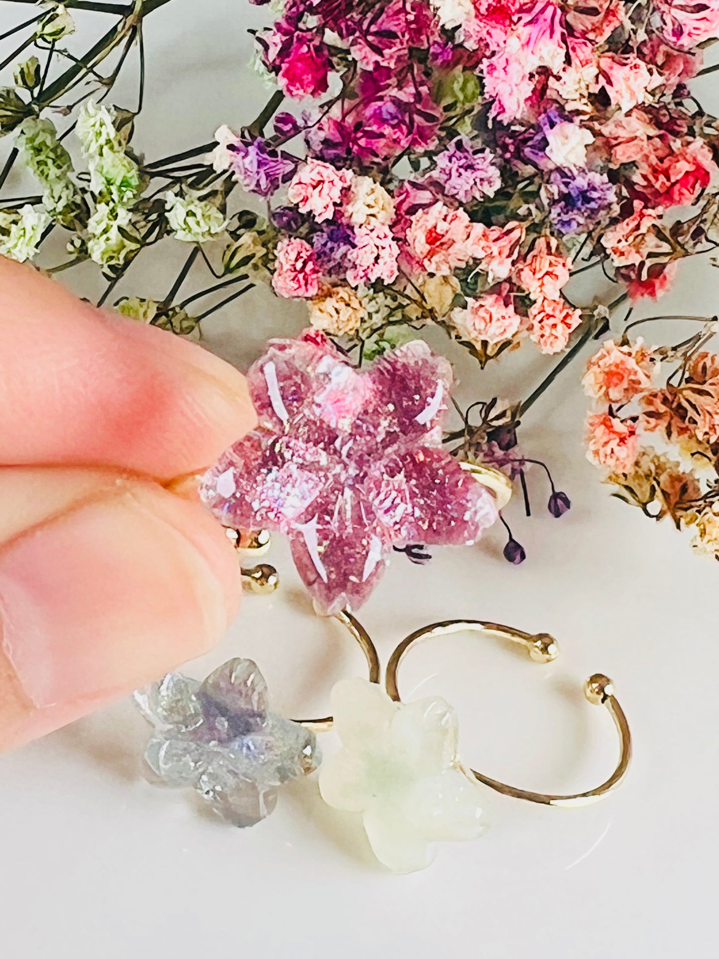 Purple /pink /white Sakura ring