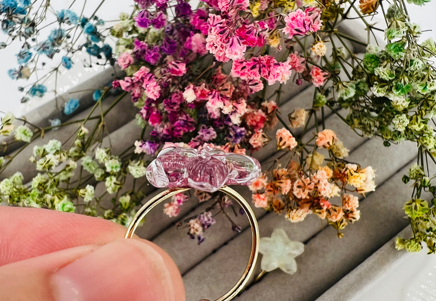 Purple /pink /white Sakura ring