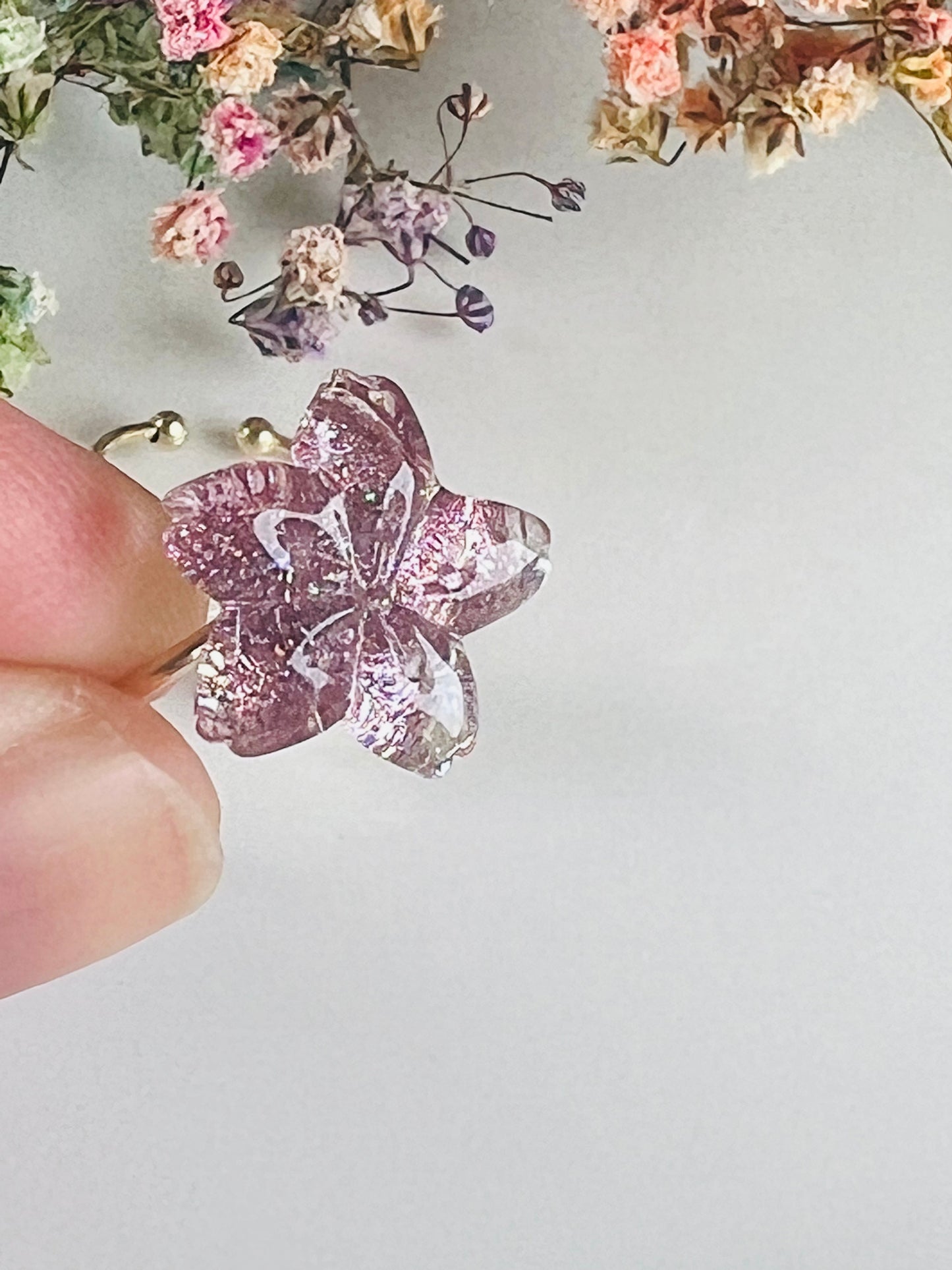 Purple /pink /white Sakura ring