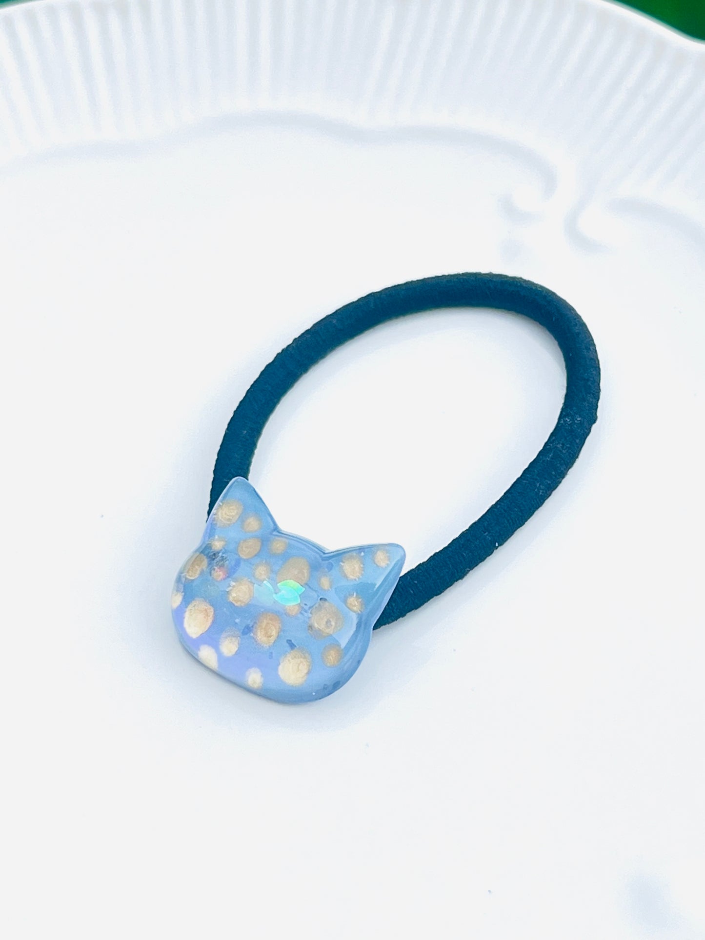 Polka dot pattern cat scrunchie