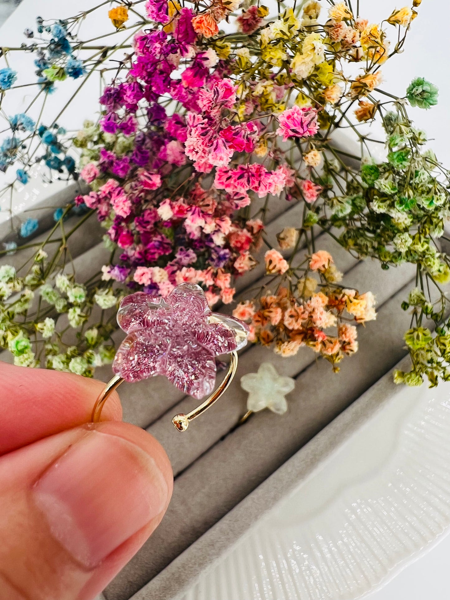 Purple /pink /white Sakura ring