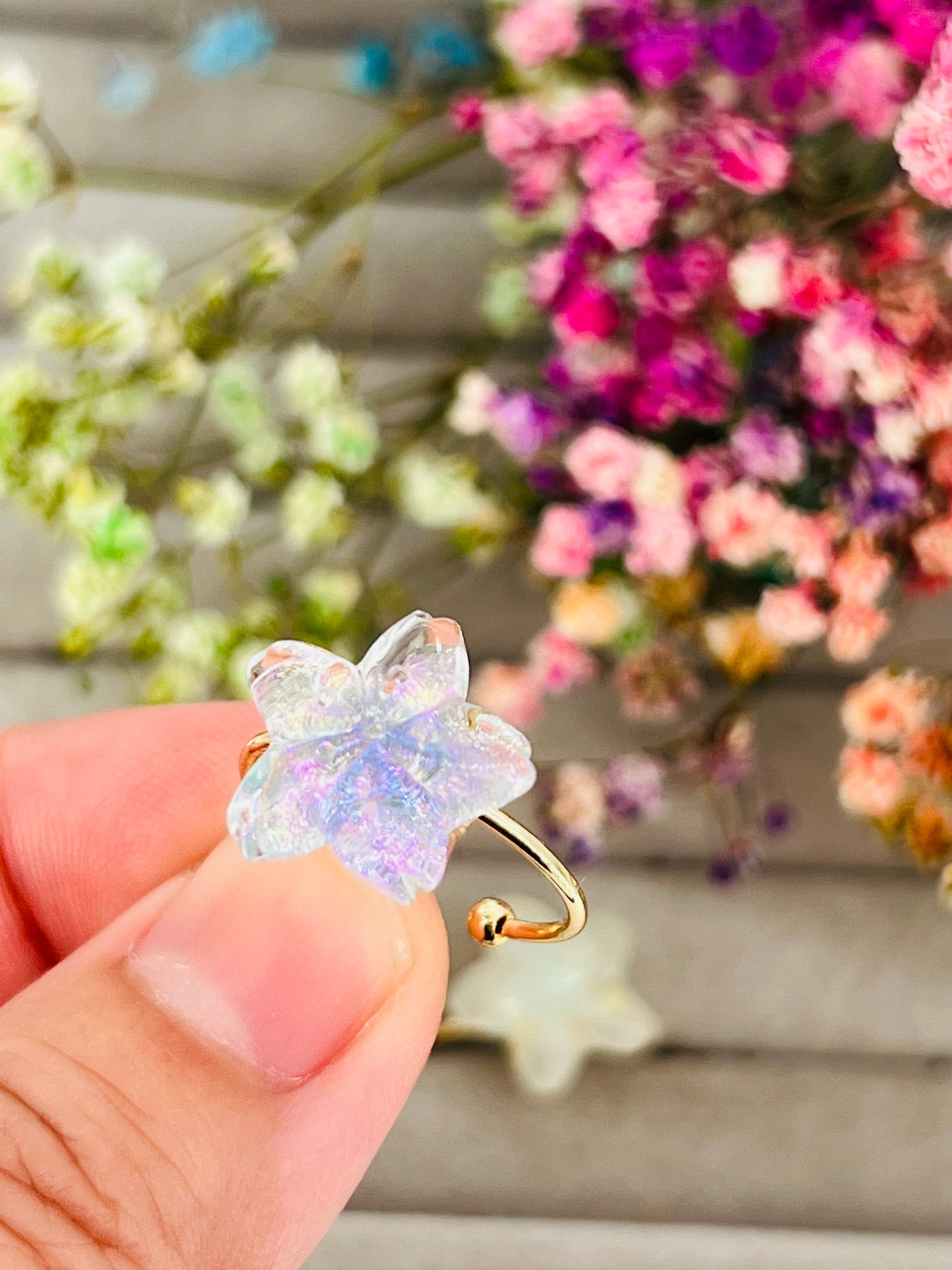 Purple /pink /white Sakura ring