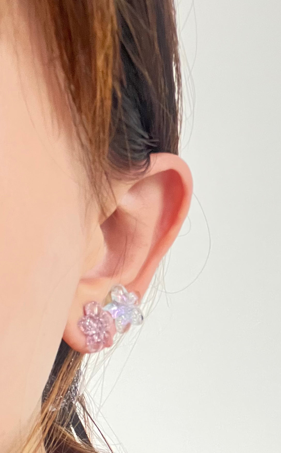 Shiny pink/purple Sakura earrings