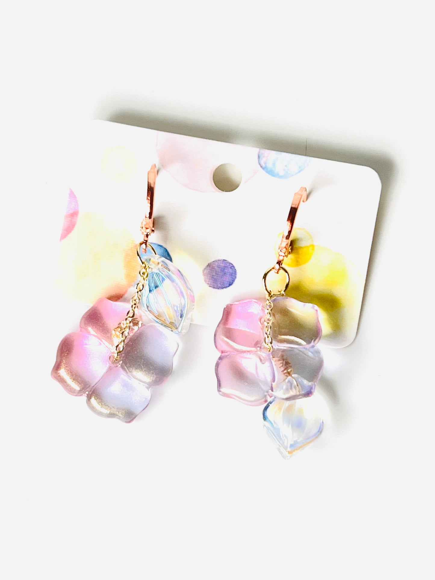 Colour glaze flower earrings