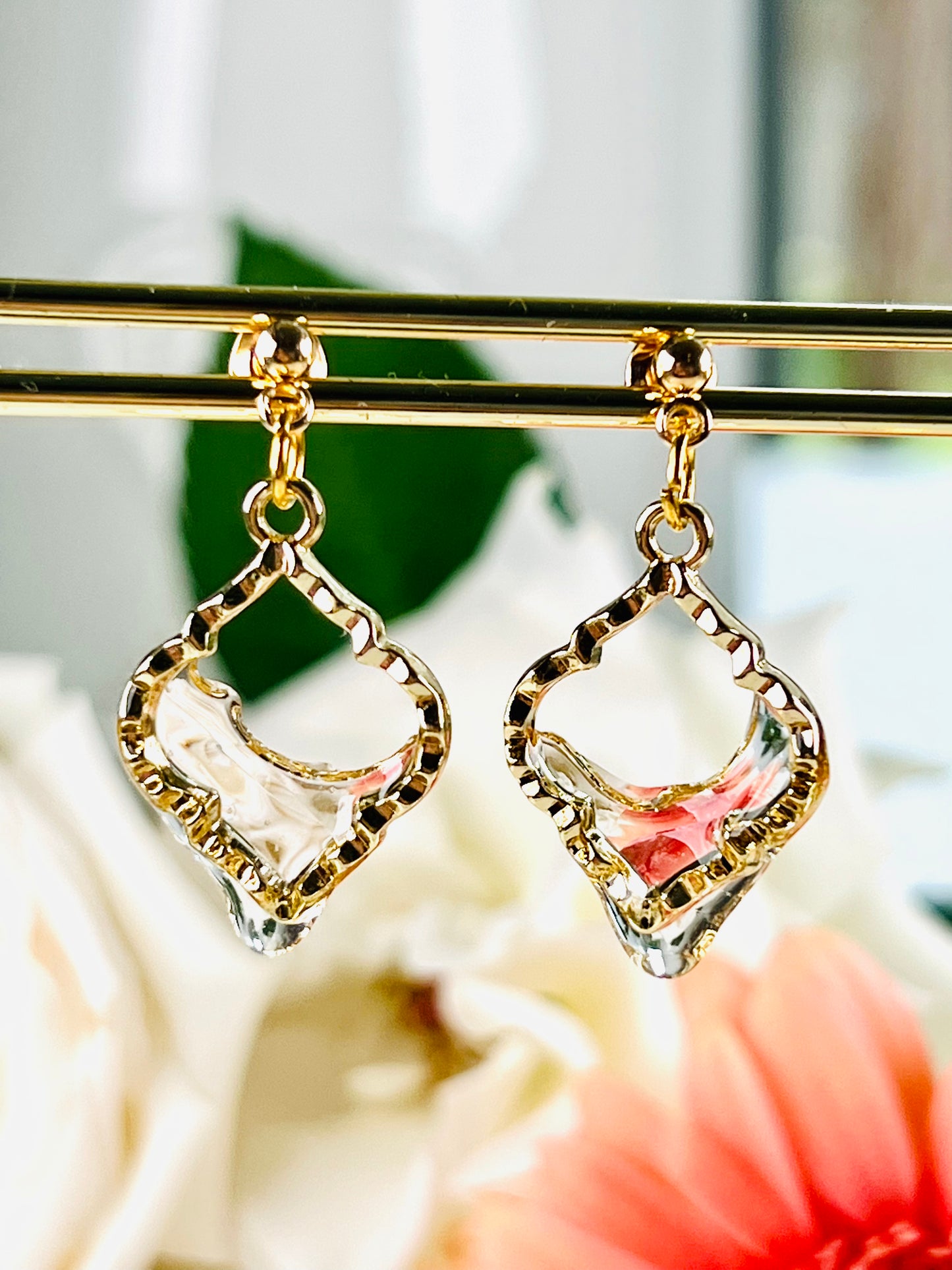 Be water- Golden diamond earrings