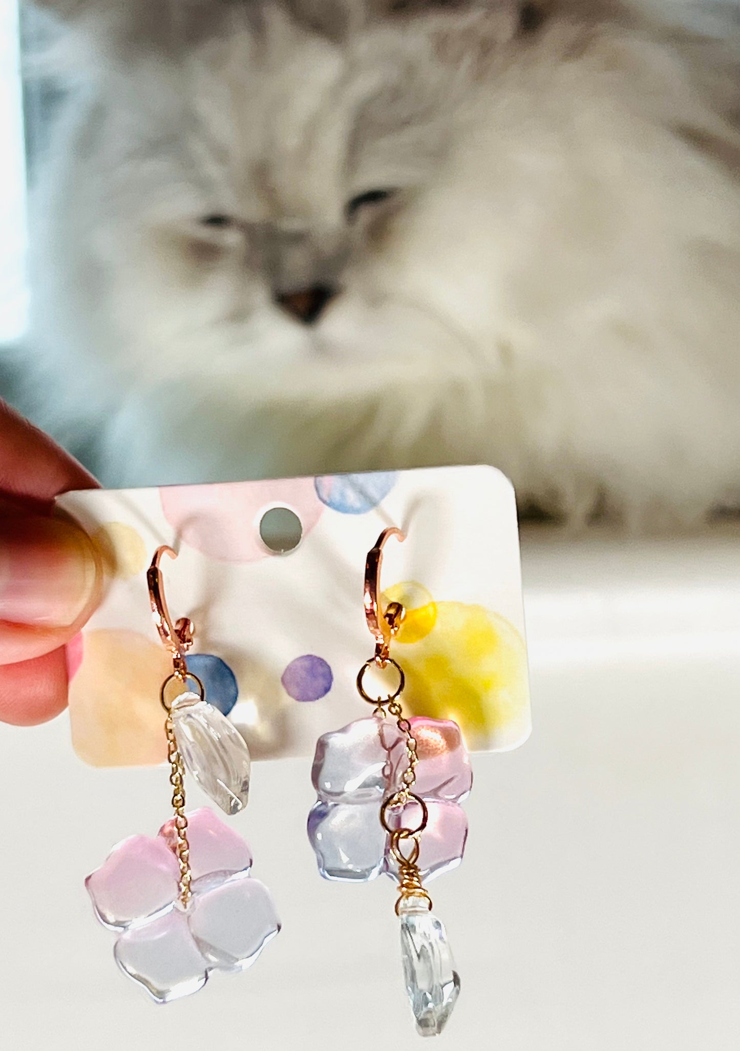 Colour glaze flower earrings