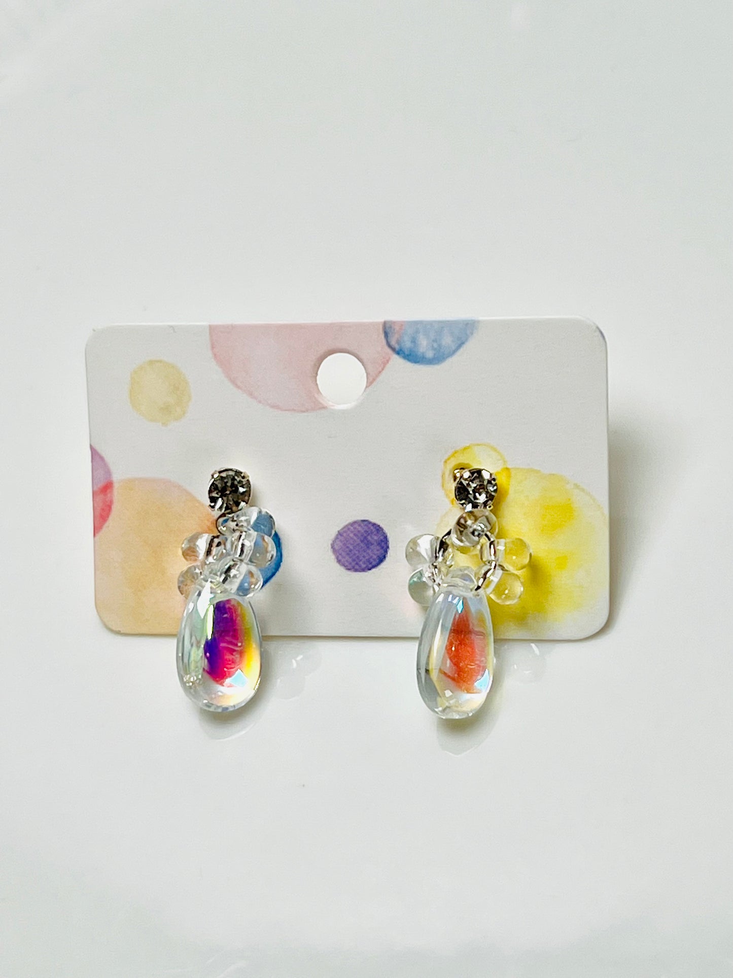 Colour glaze water droplets earrings