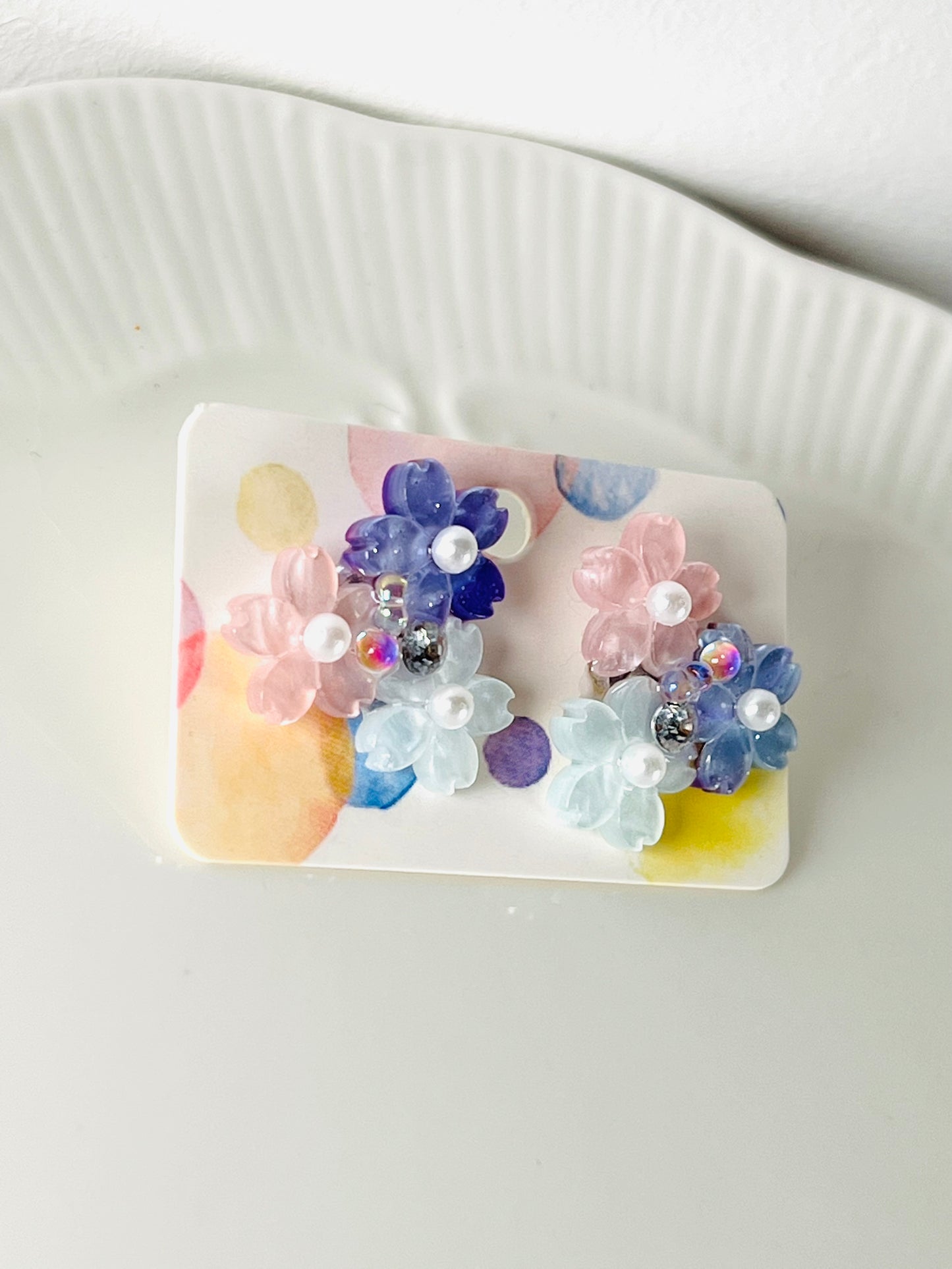 Colourful Sakura earrings