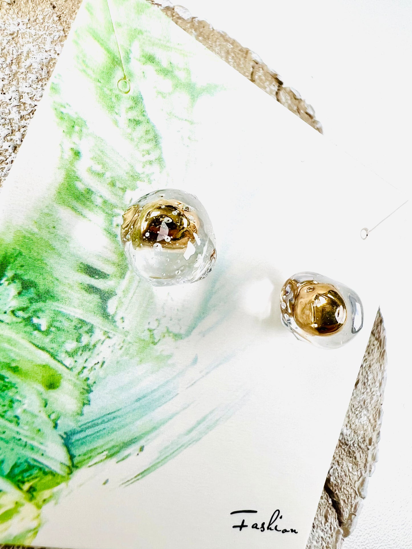 Be water-Golden / sliver ball in water earrings