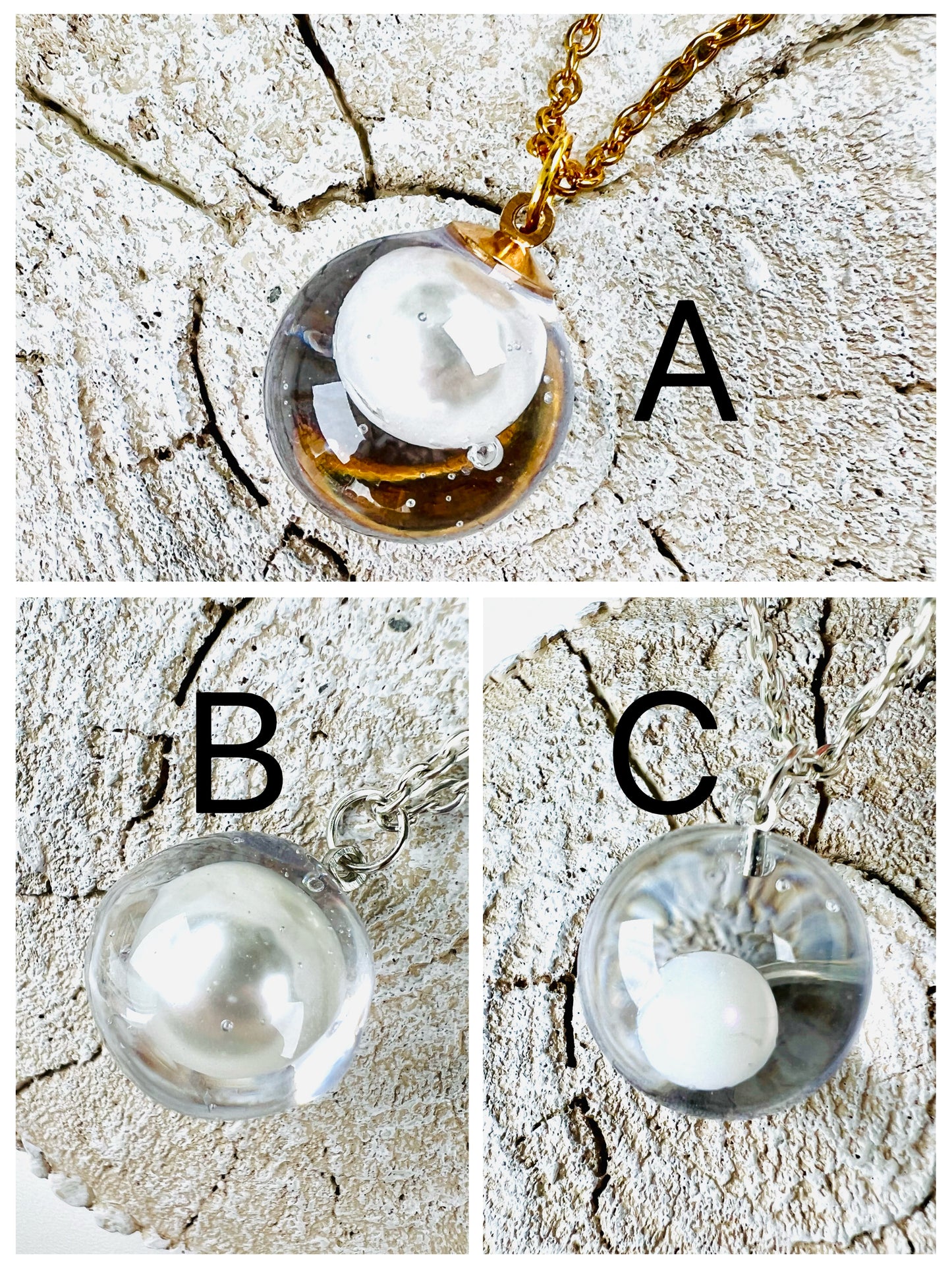 Be water-Pearl in sphere necklaces