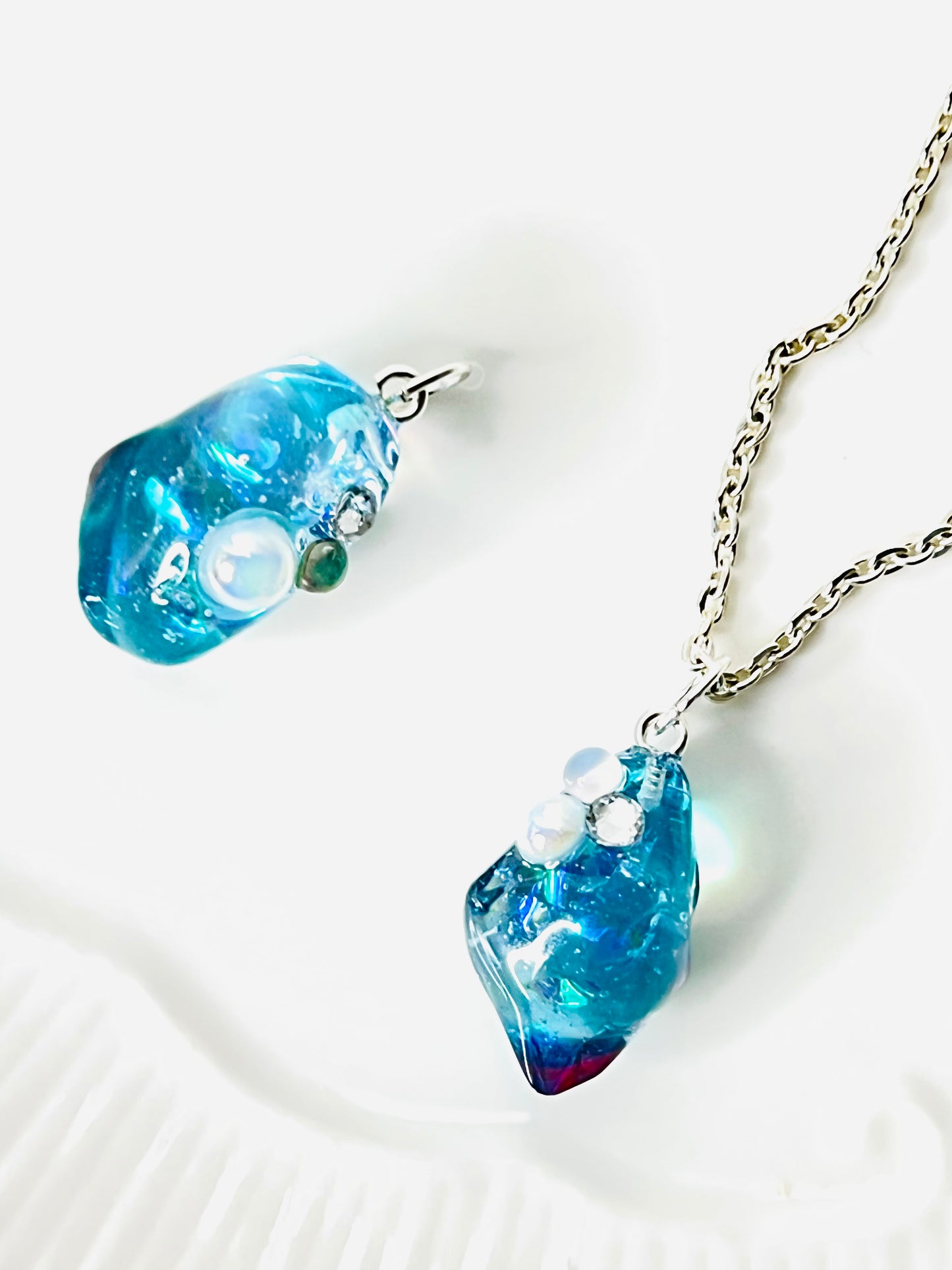 Blue crystal necklaces