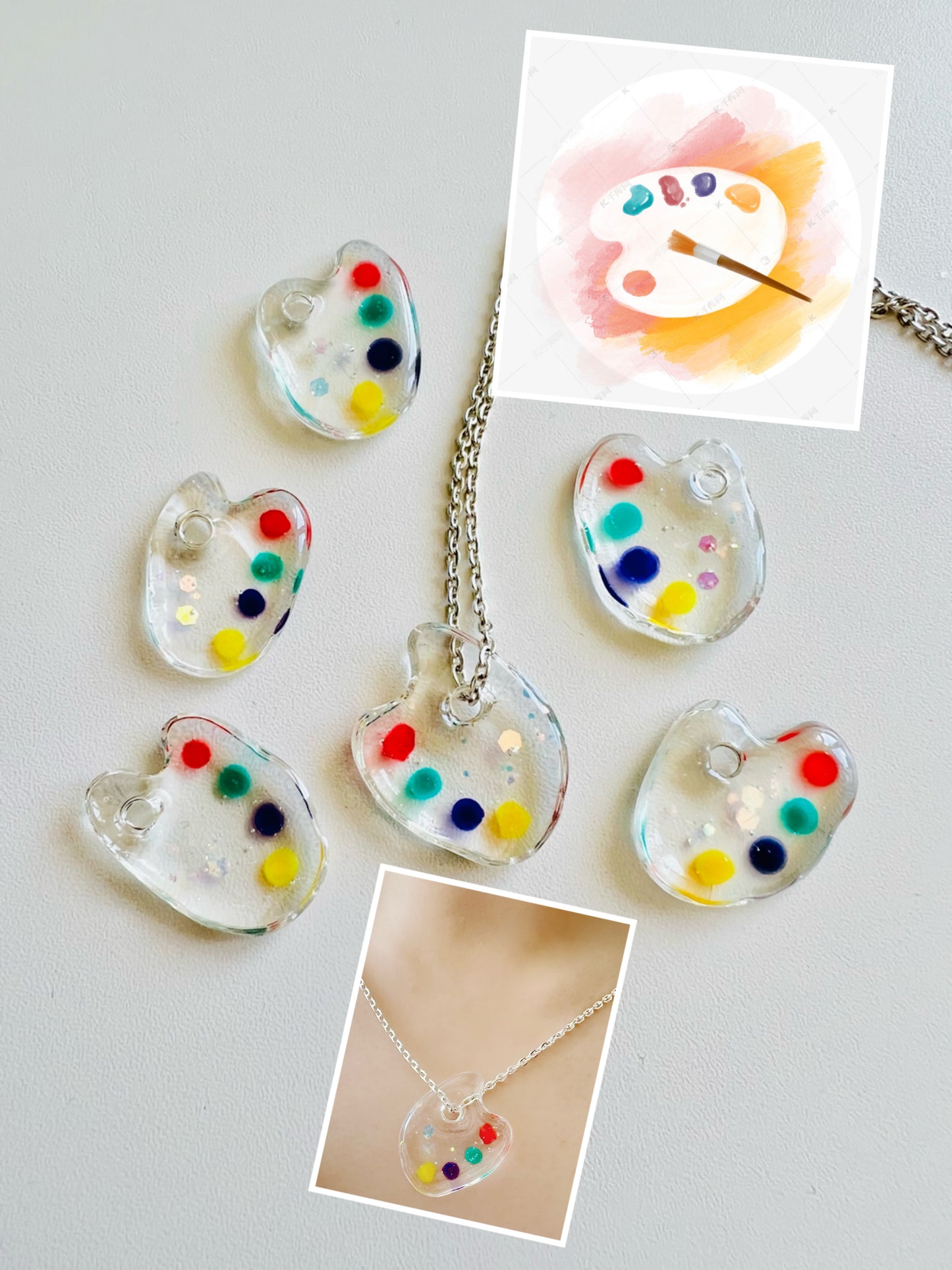 Paint board necklaces