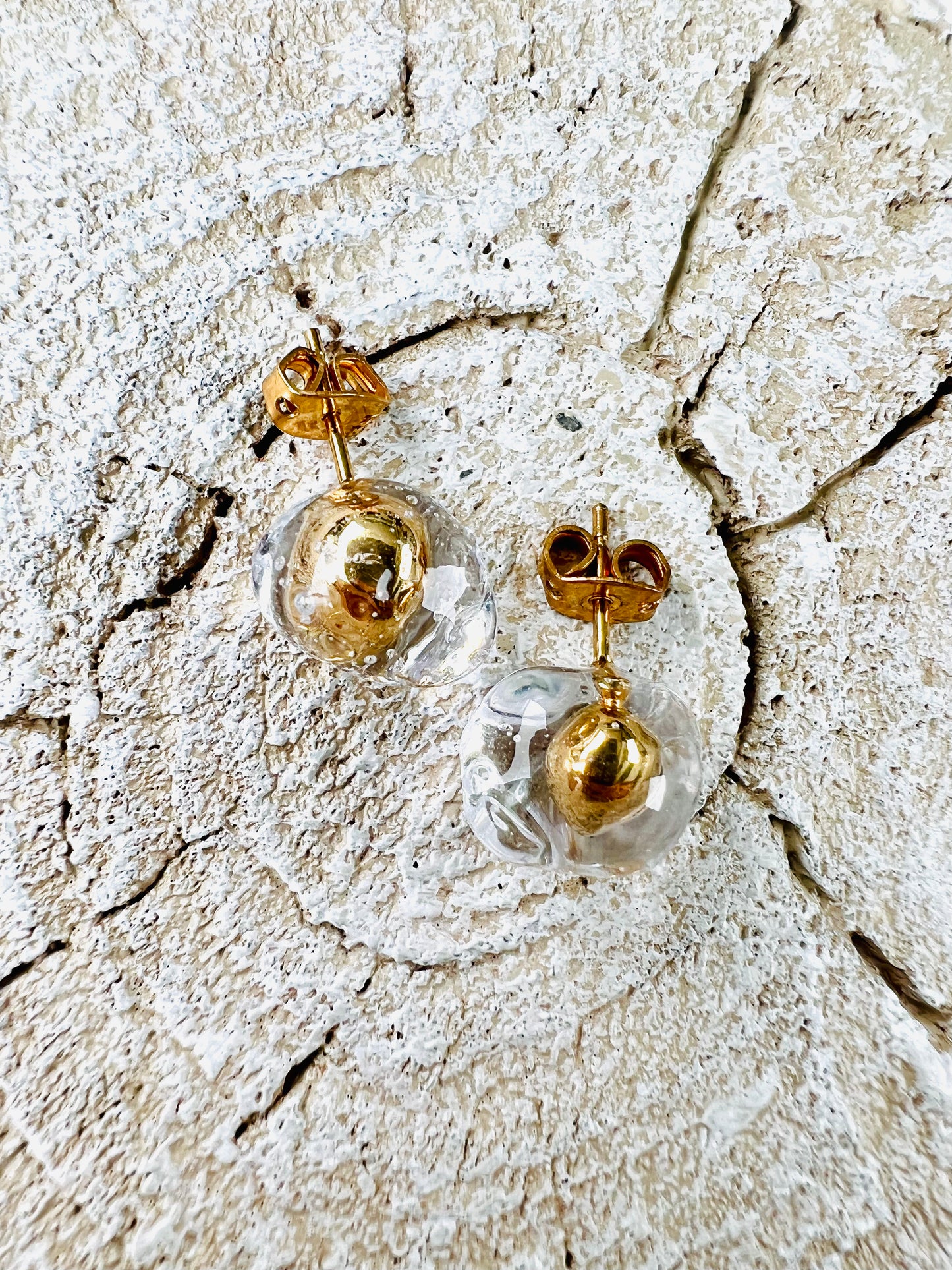 Be water-Golden / sliver ball in water earrings