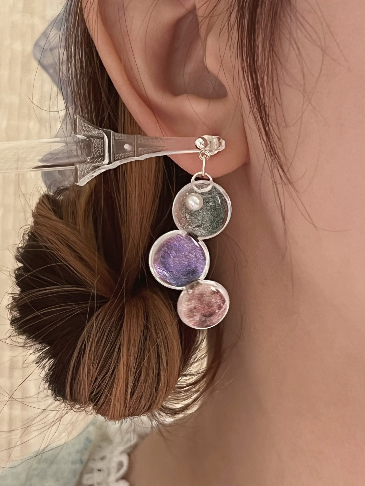 Shiny water earrings