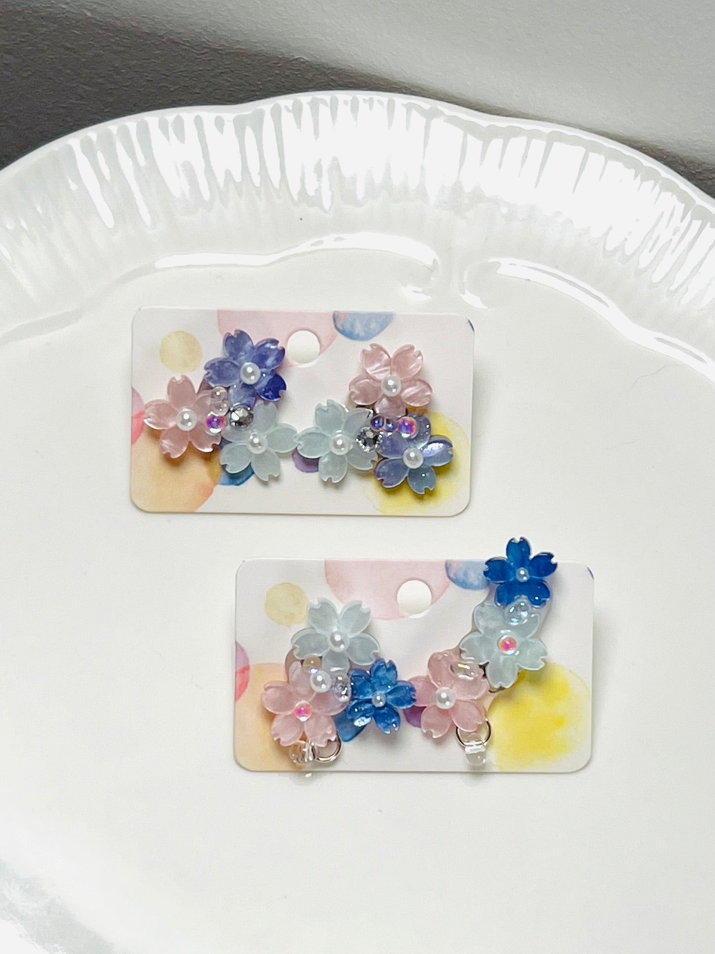 Colourful Sakura earrings