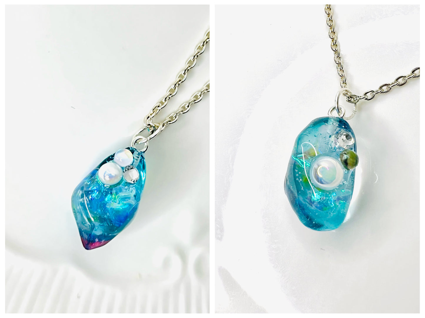 Blue crystal necklaces