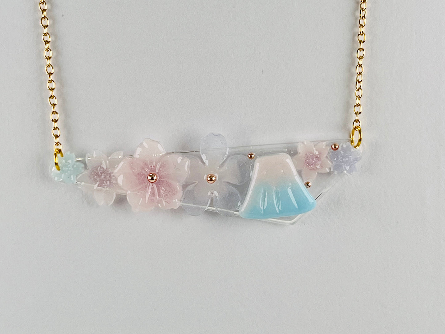 Sakura & Fuji necklaces 日系富士櫻造型項鍊