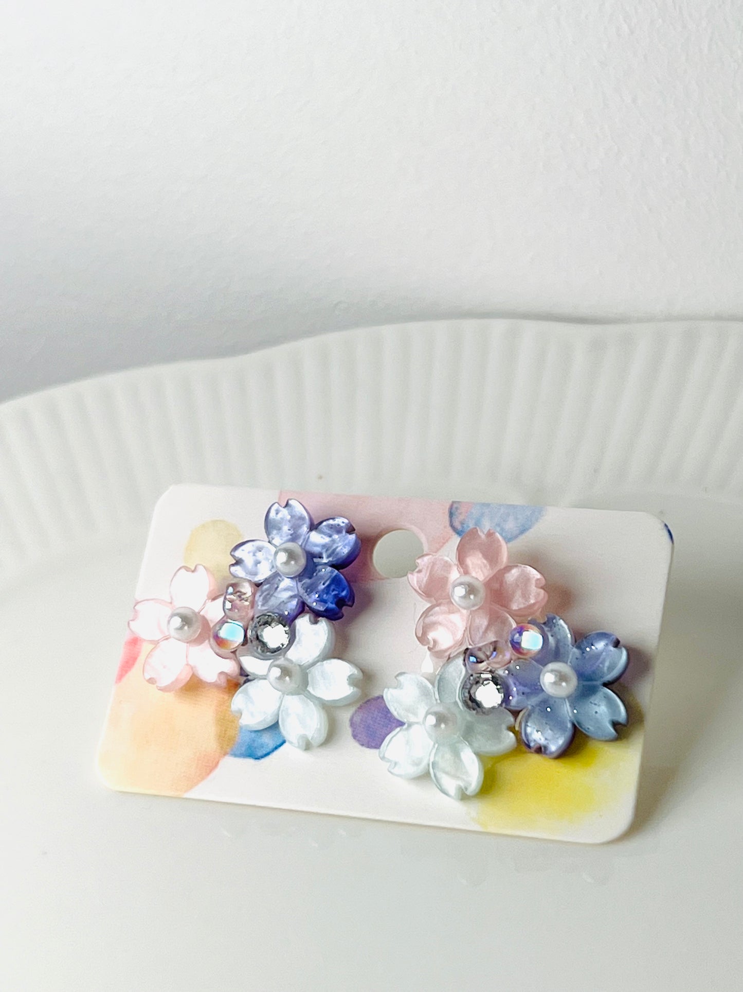 Colourful Sakura earrings