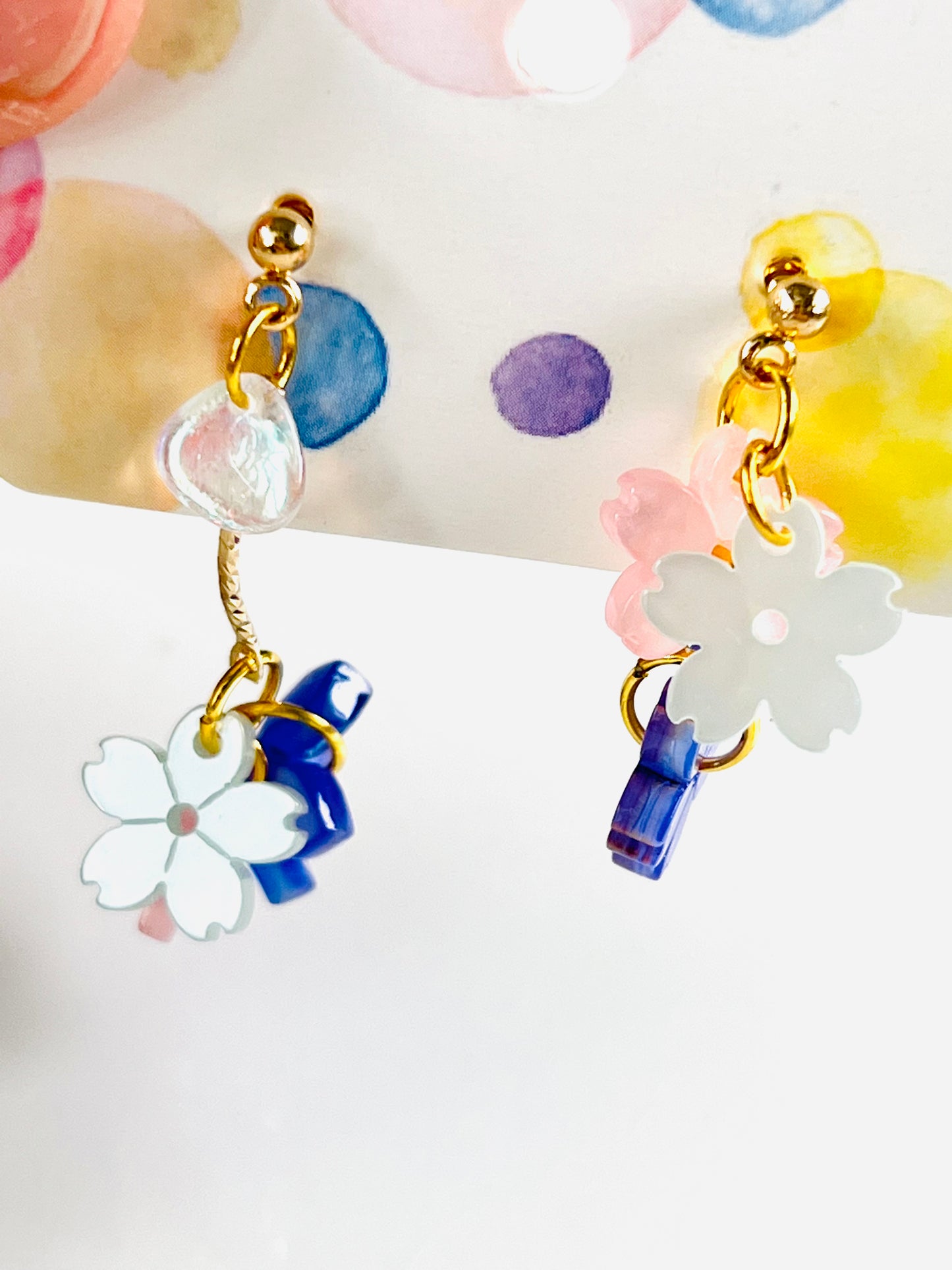 Colourful Sakura earrings