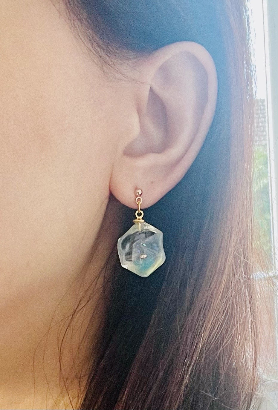 Crystal stone earrings 晶石造型耳環