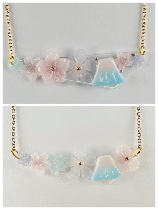 Sakura & Fuji necklaces 日系富士櫻造型項鍊