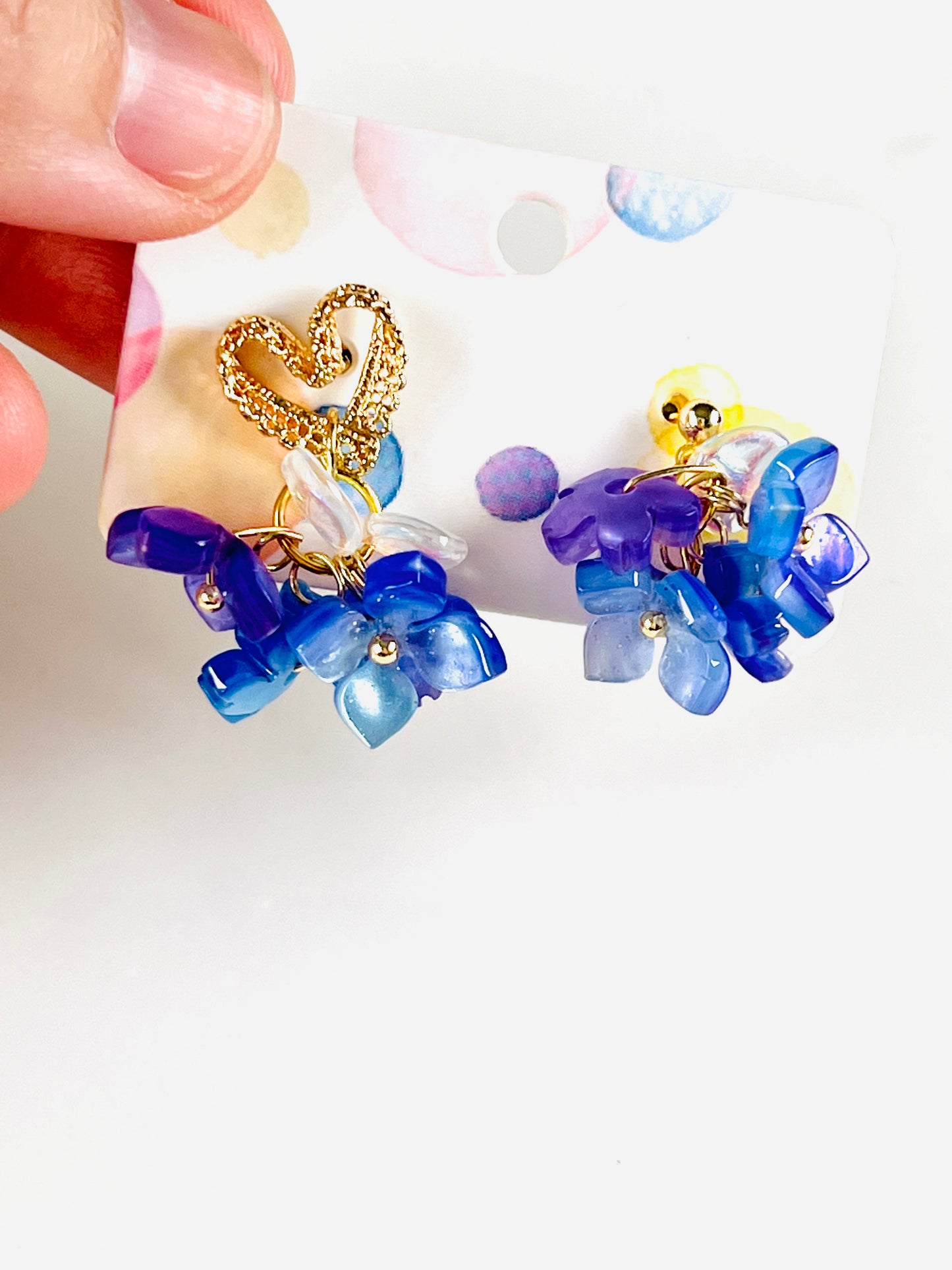 Little purple flower earrings