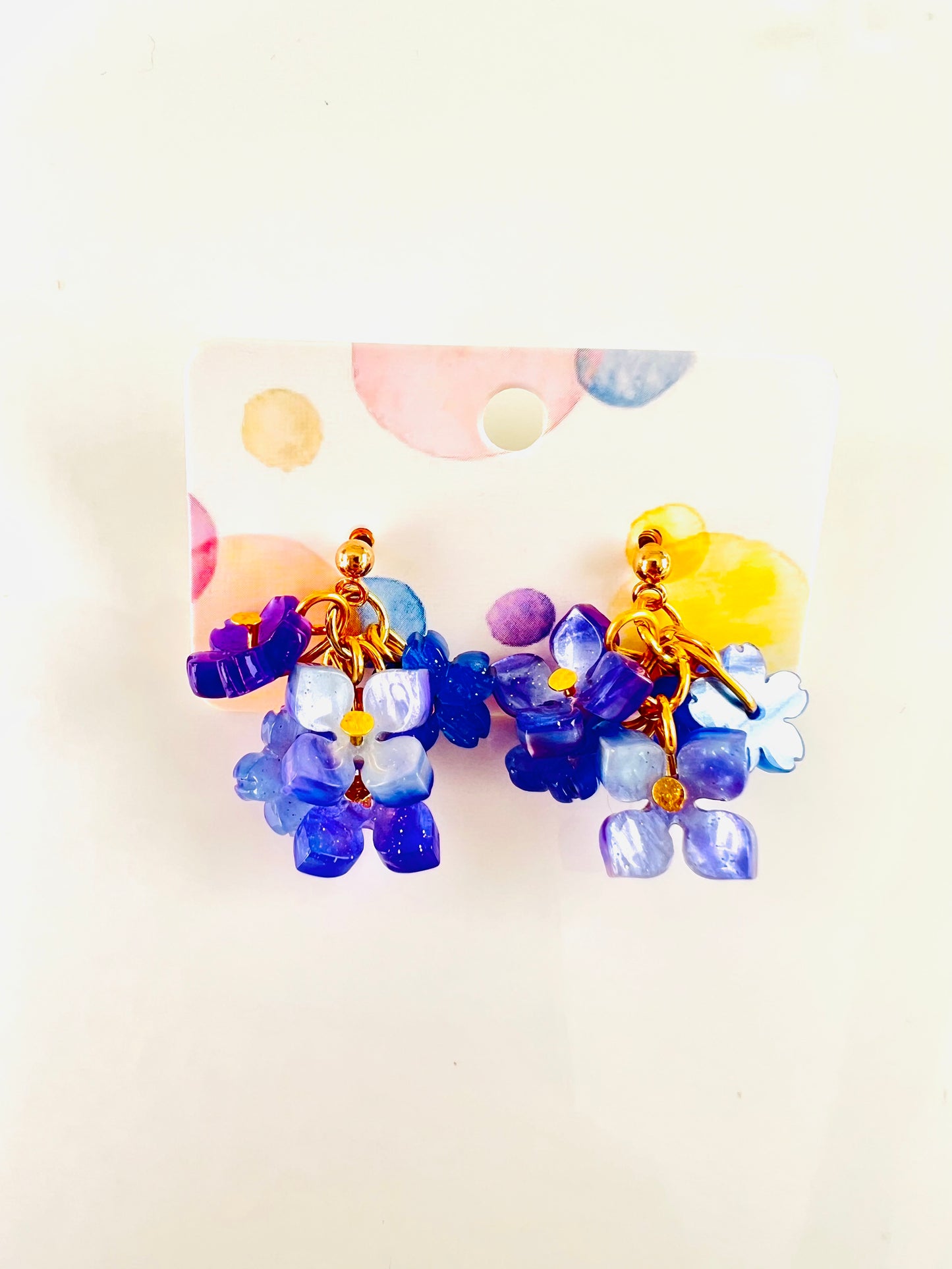 Little purple flower earrings