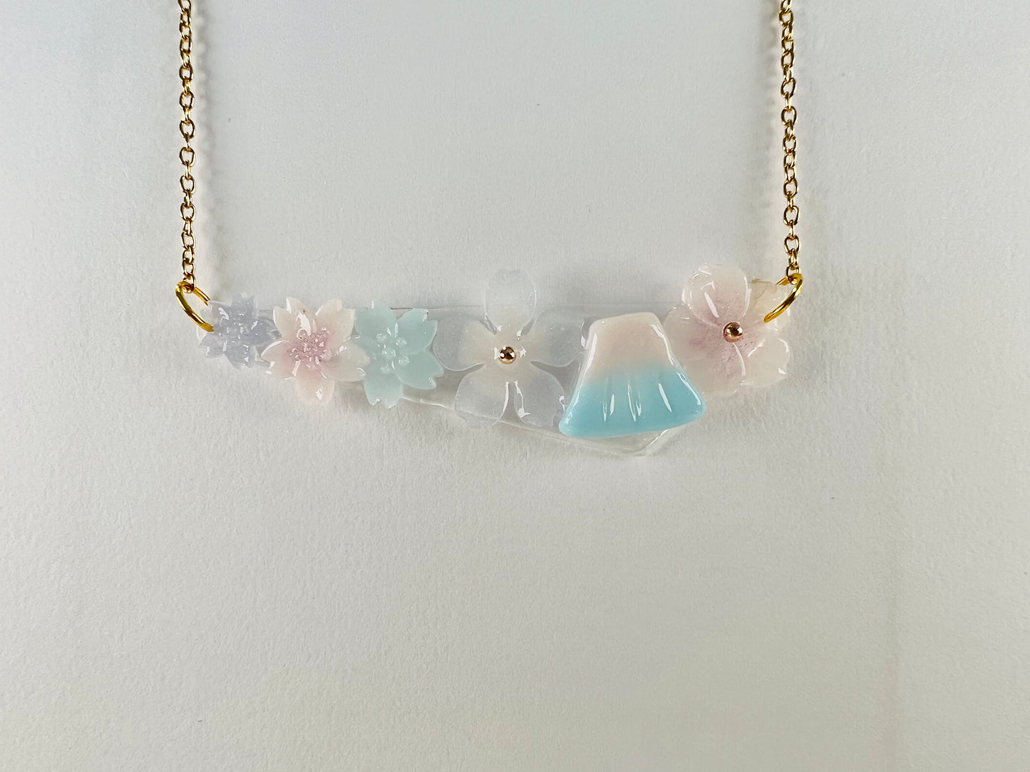 Sakura & Fuji necklaces 日系富士櫻造型項鍊