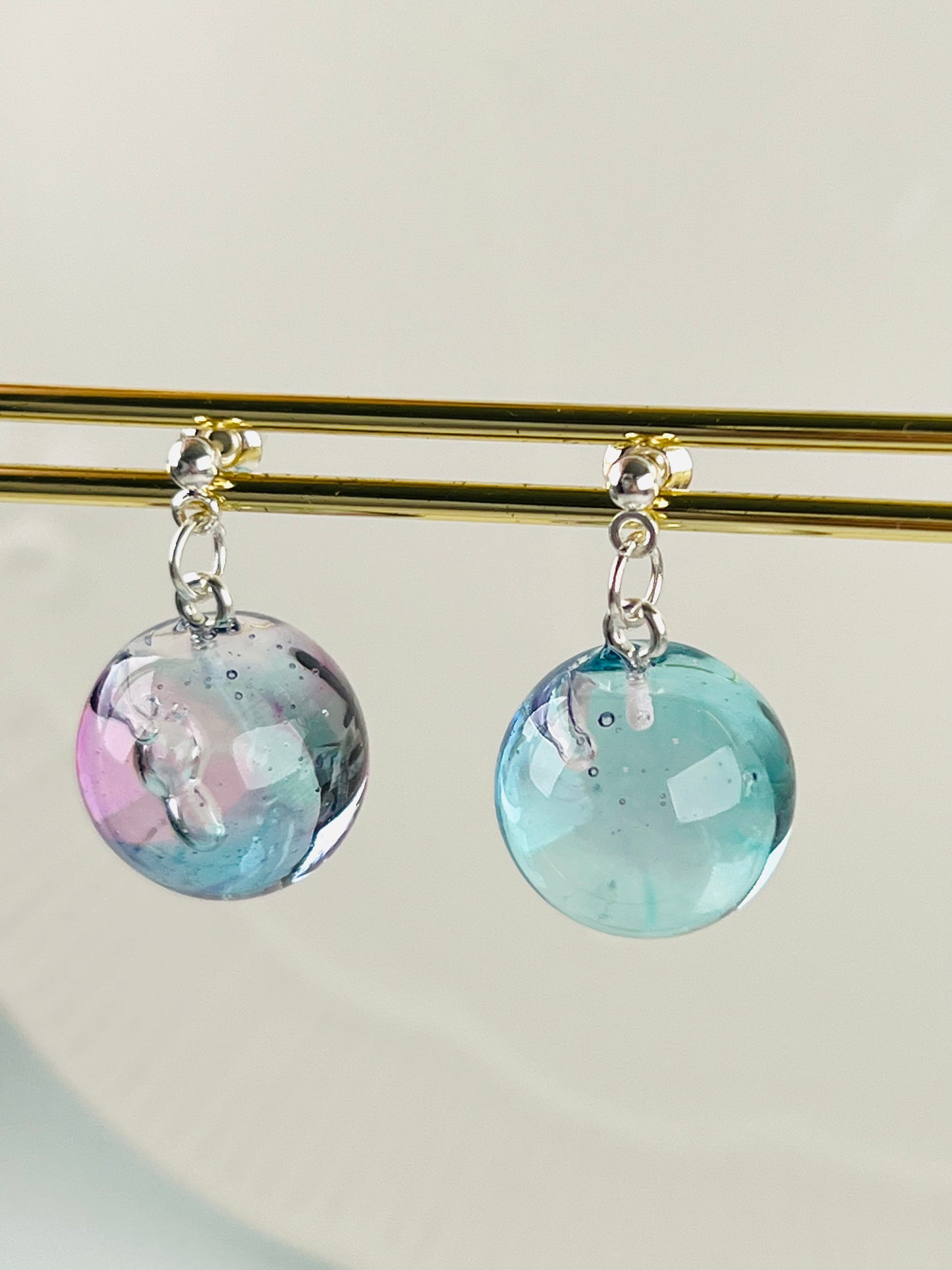 Rainbow ball earrings