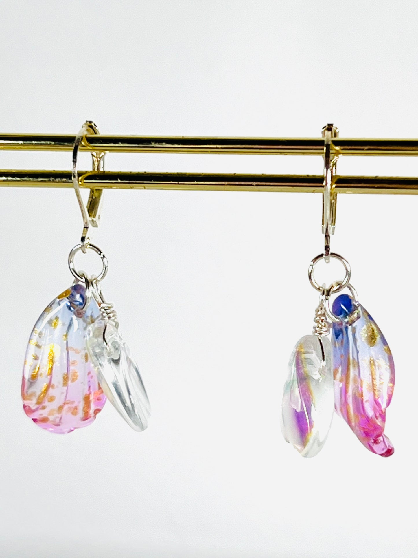 Colour glaze leaf earrings