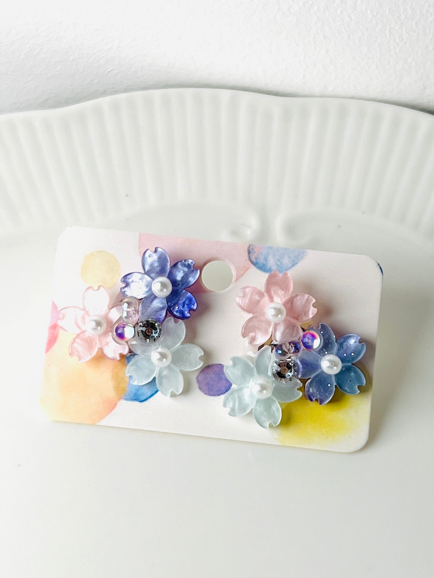 Colourful Sakura earrings