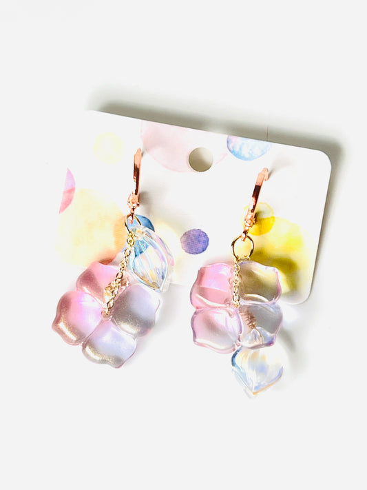 Colour glaze flower earrings