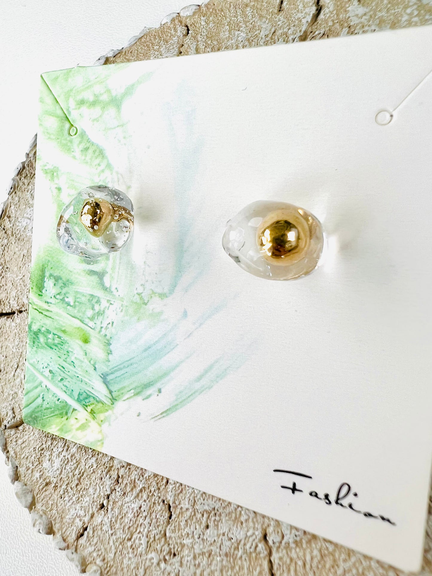 Be water-Golden / sliver ball in water earrings