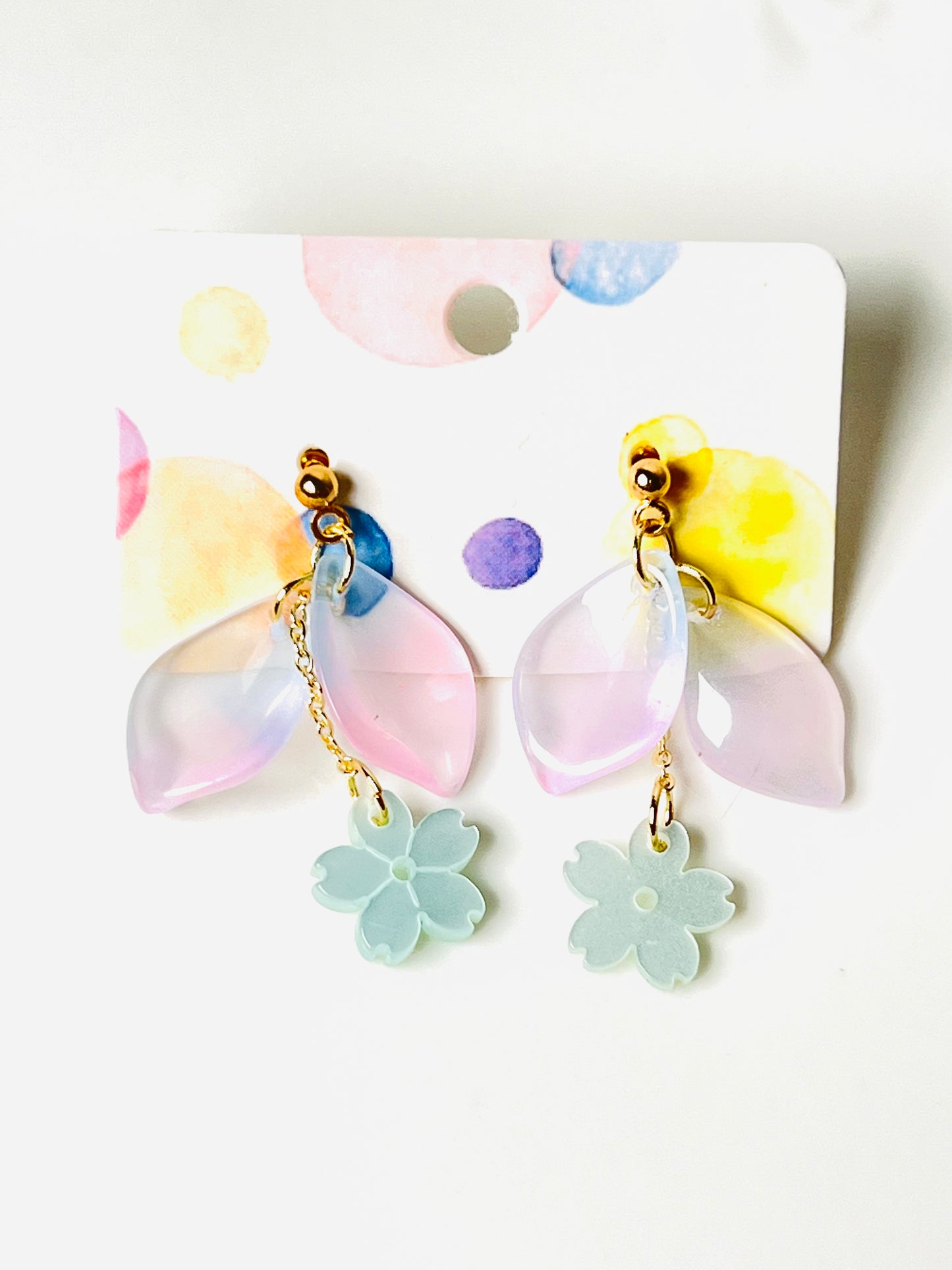 Colour glaze leaf earrings