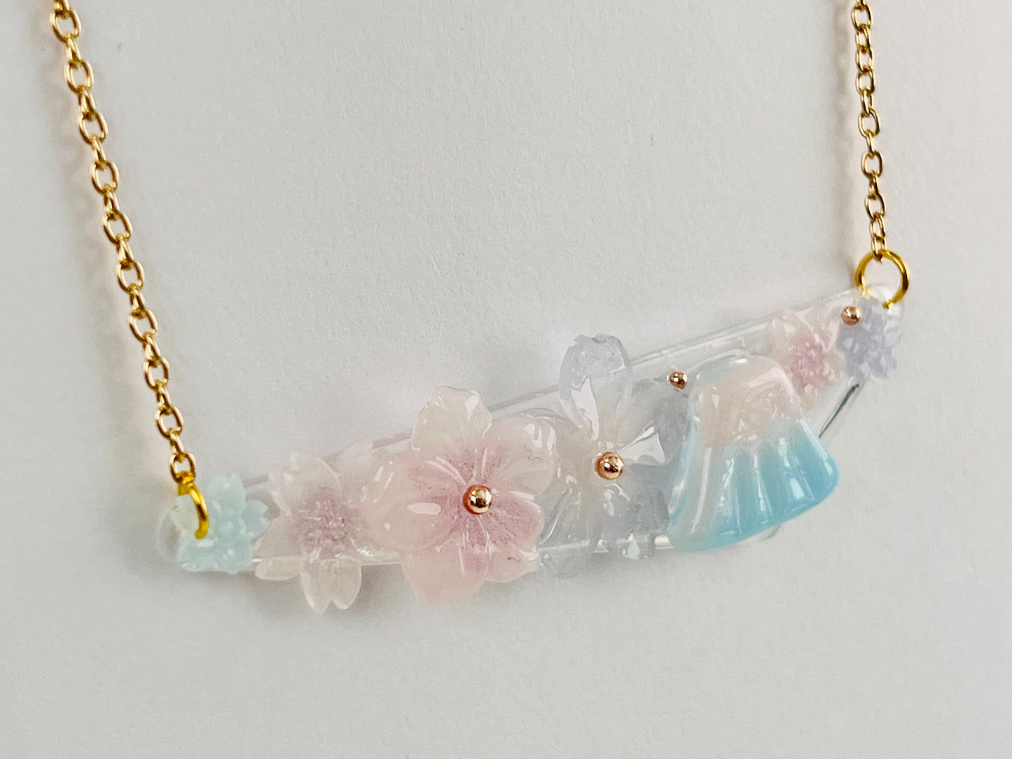 Sakura & Fuji necklaces 日系富士櫻造型項鍊