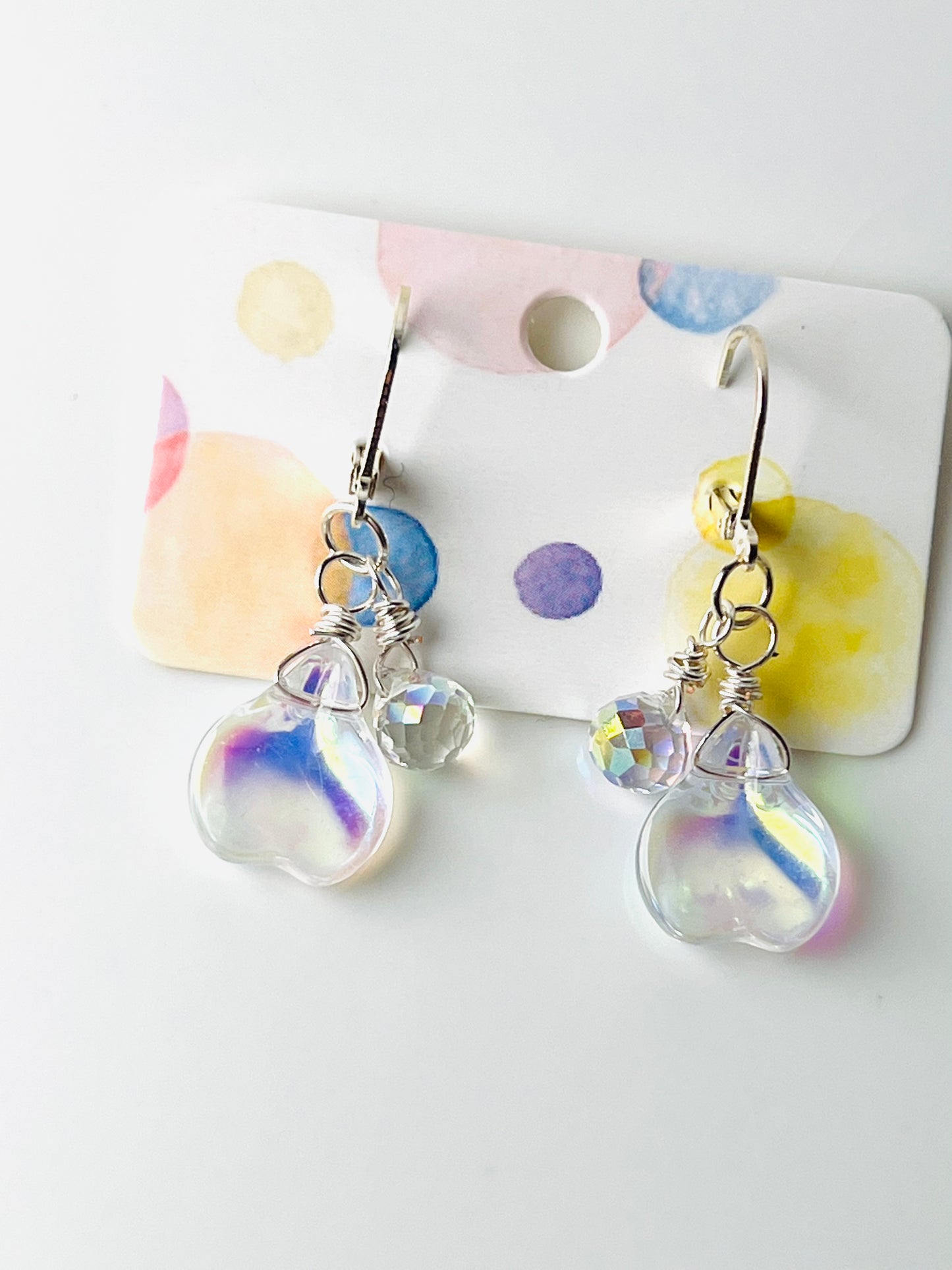 Colour glaze leaf earrings