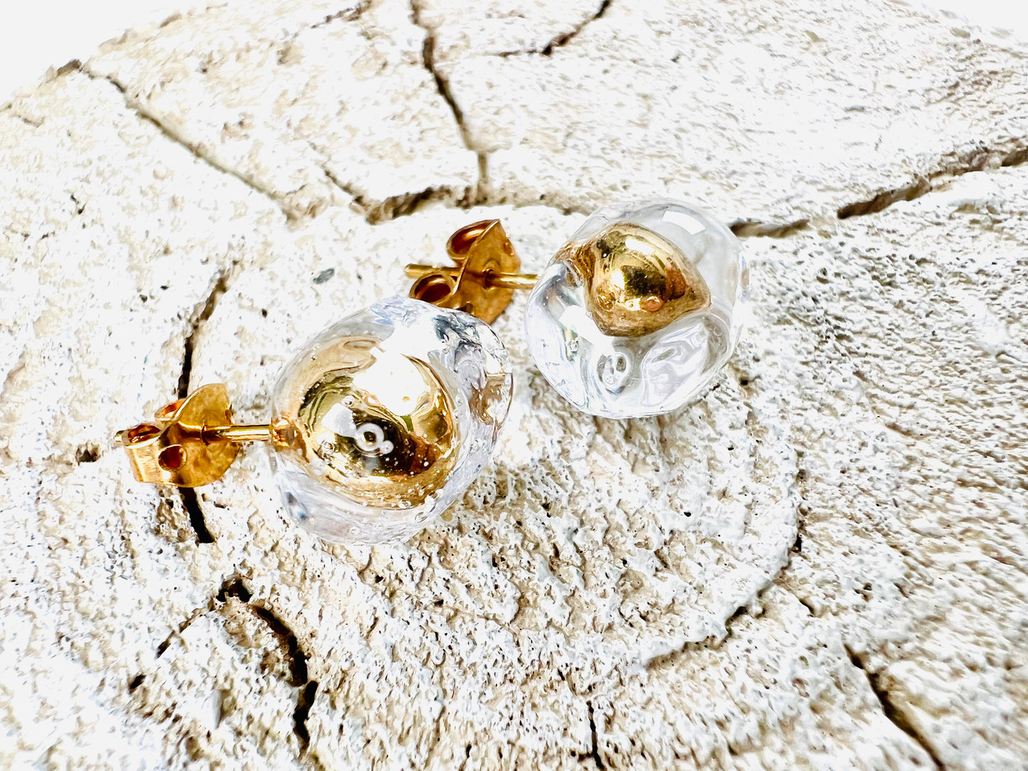 Be water-Golden / sliver ball in water earrings