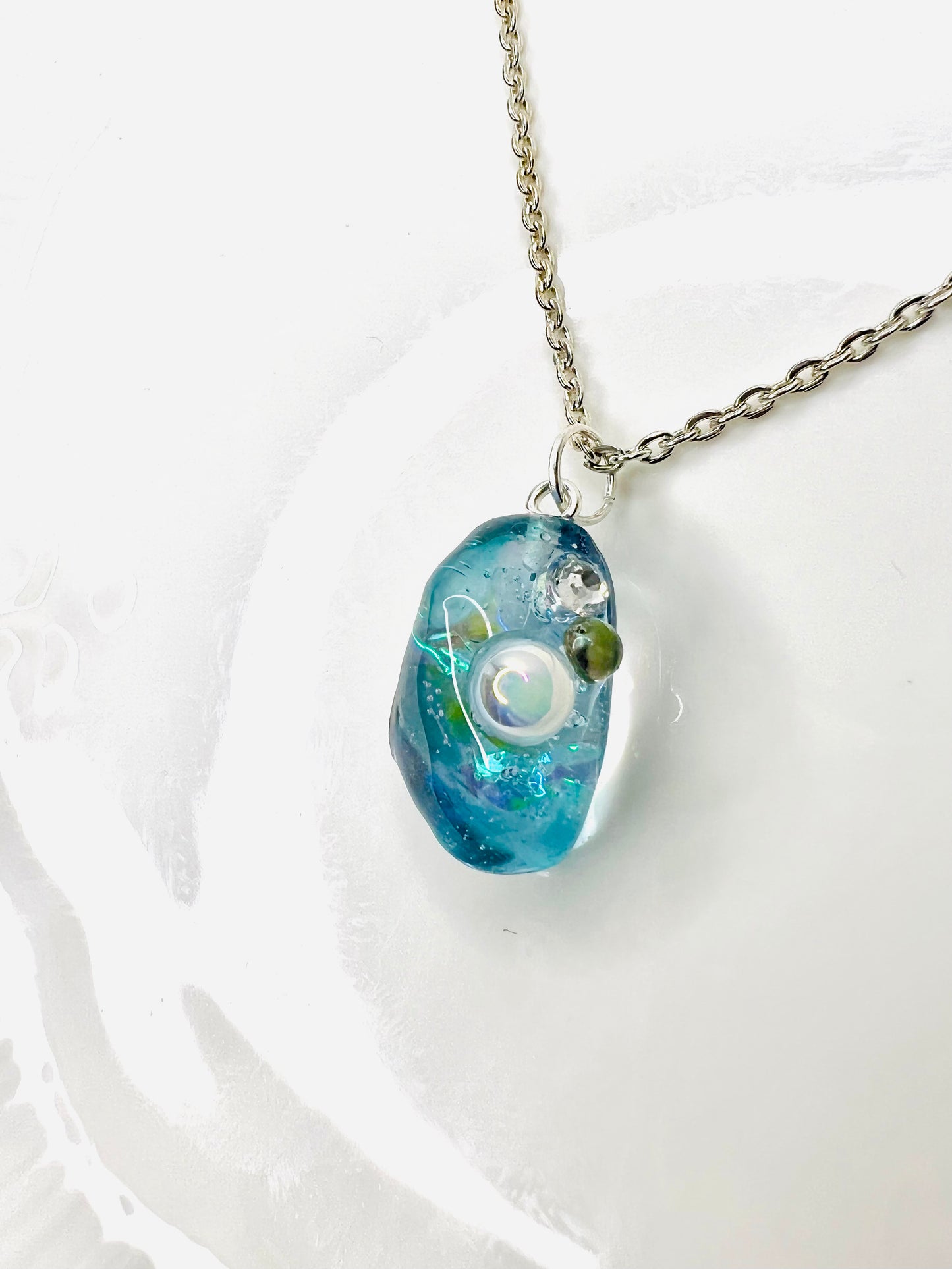 Blue crystal necklaces