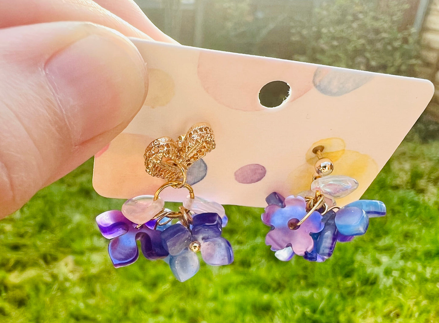 Little purple flower earrings