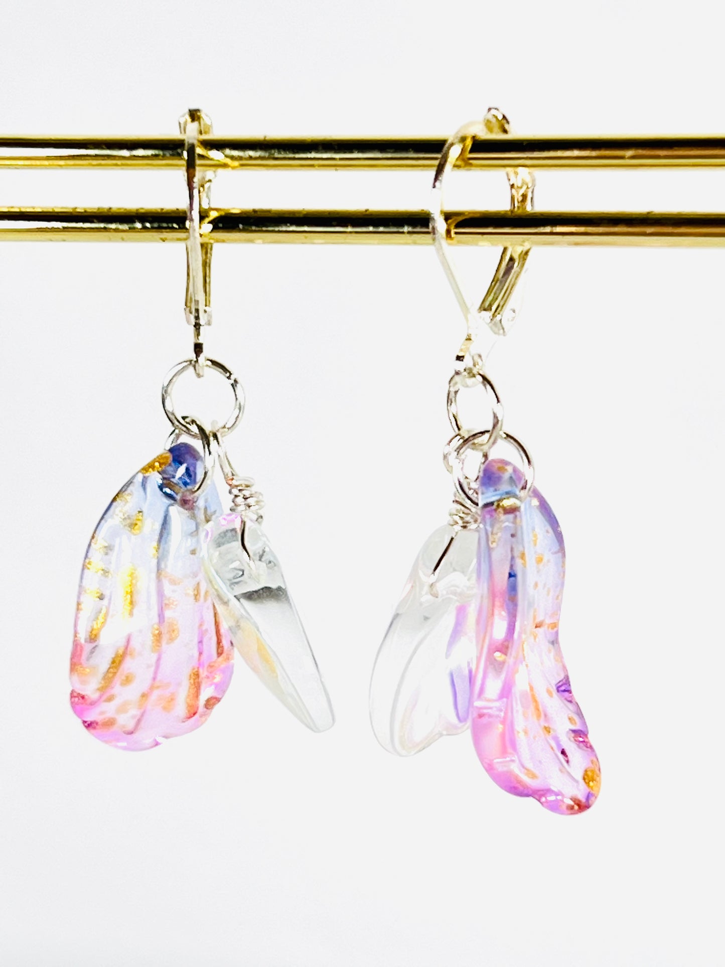 Colour glaze leaf earrings