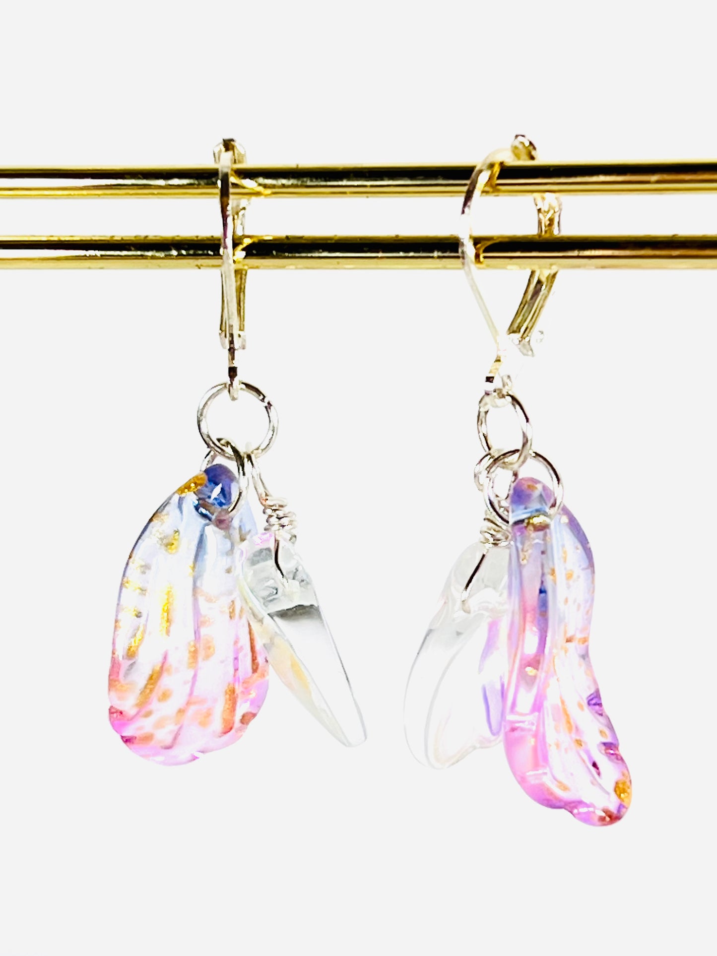 Colour glaze leaf earrings