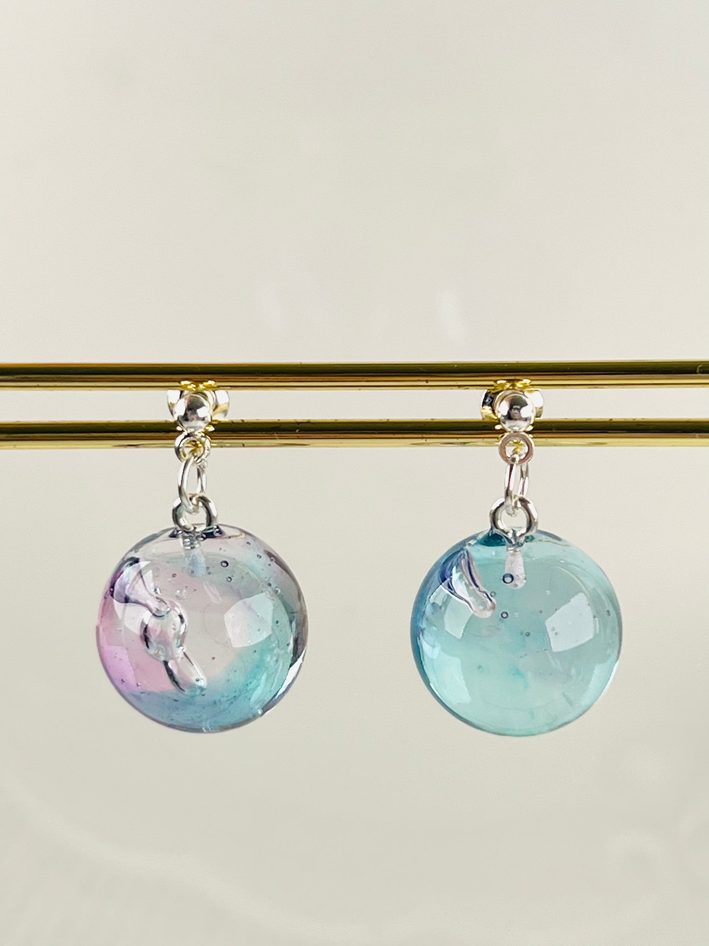 Rainbow ball earrings