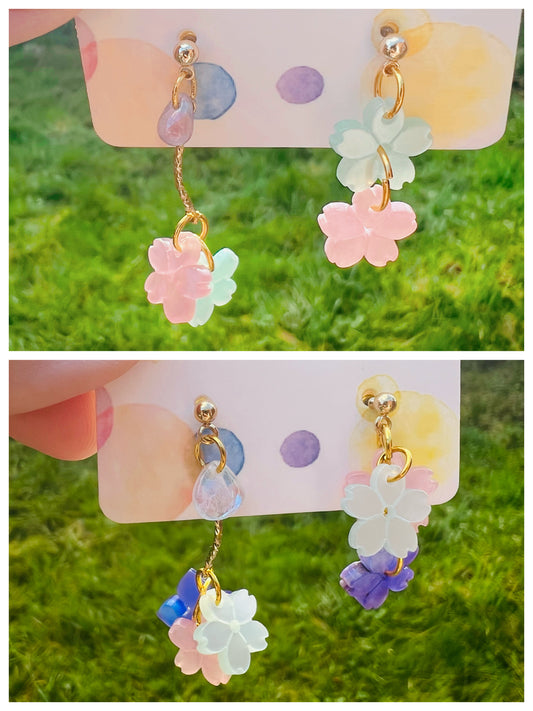 Colourful Sakura earrings