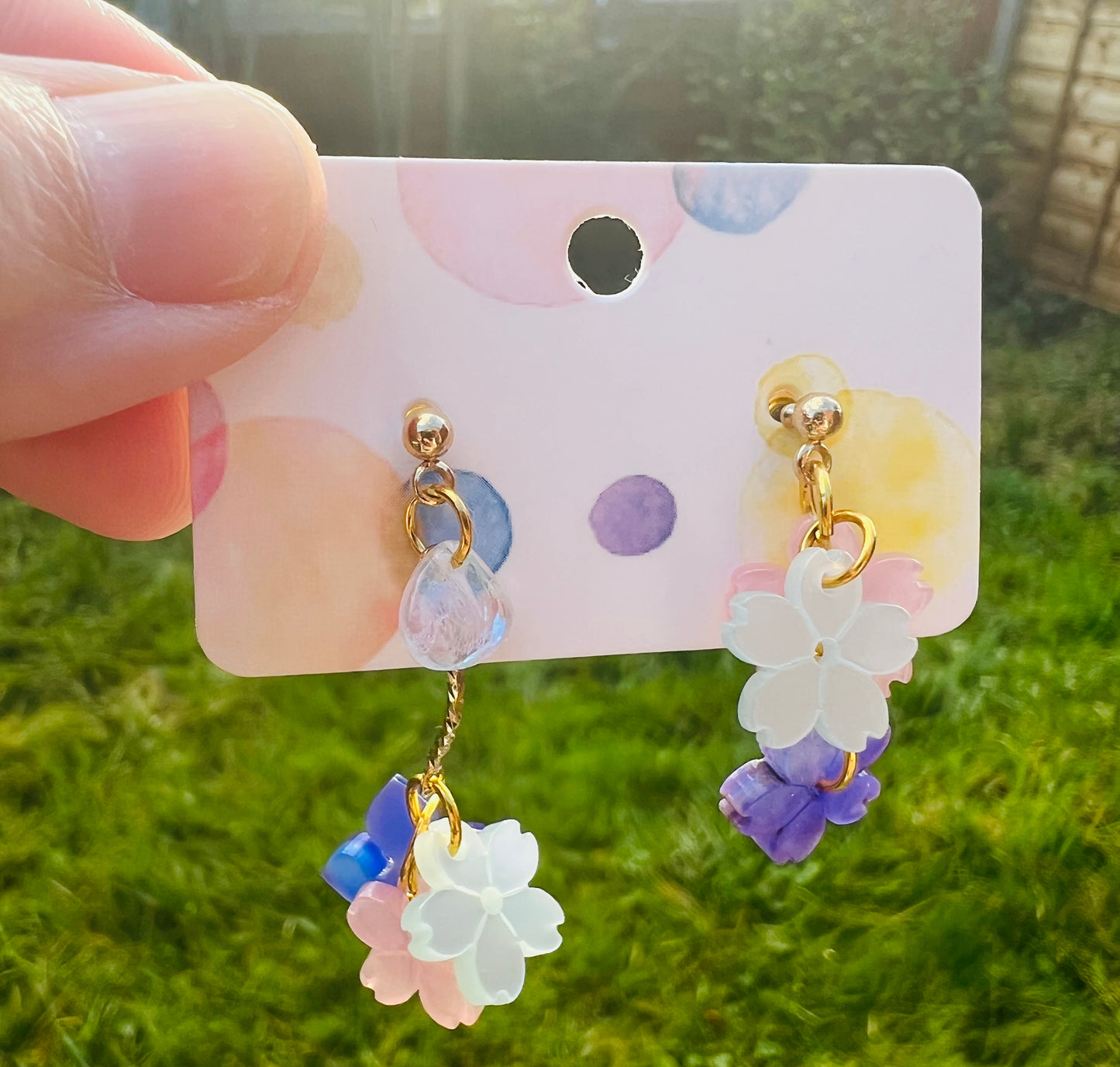 Colourful Sakura earrings