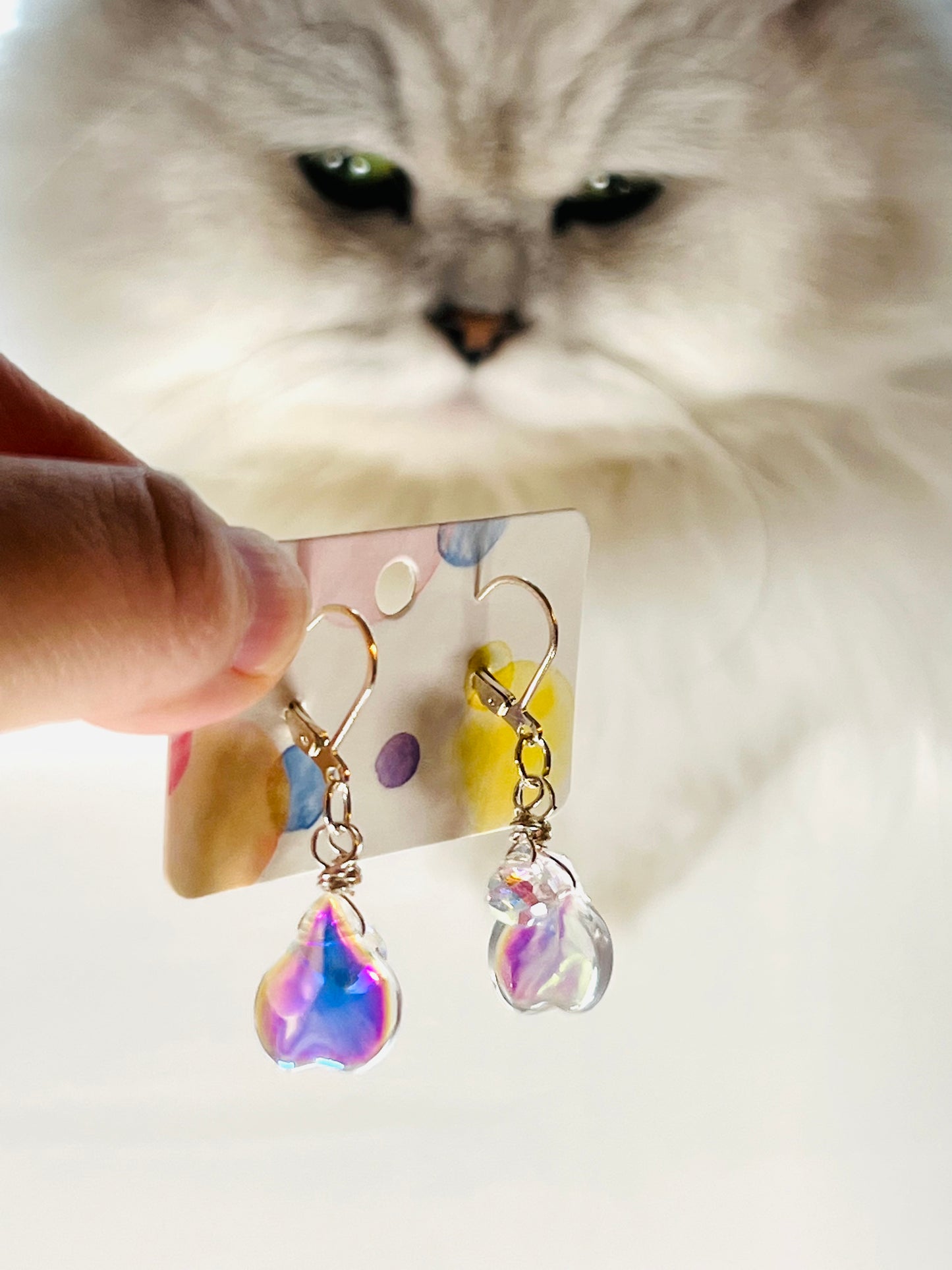 Colour glaze leaf earrings