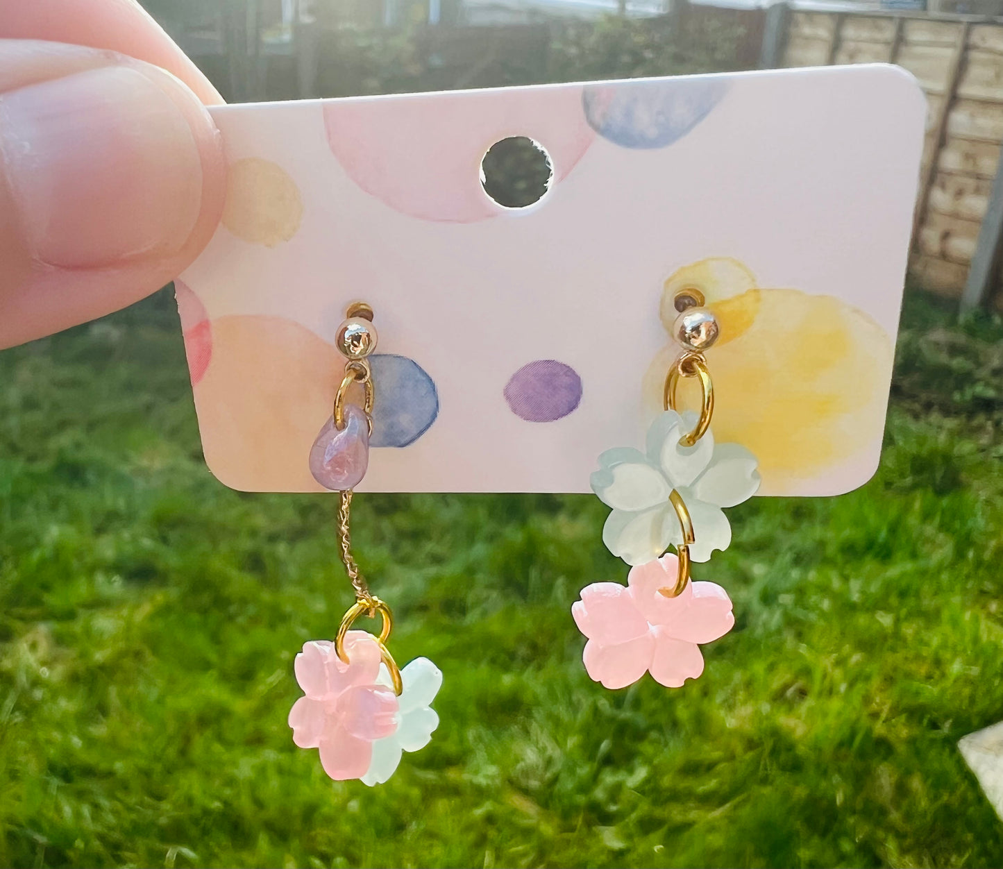 Colourful Sakura earrings